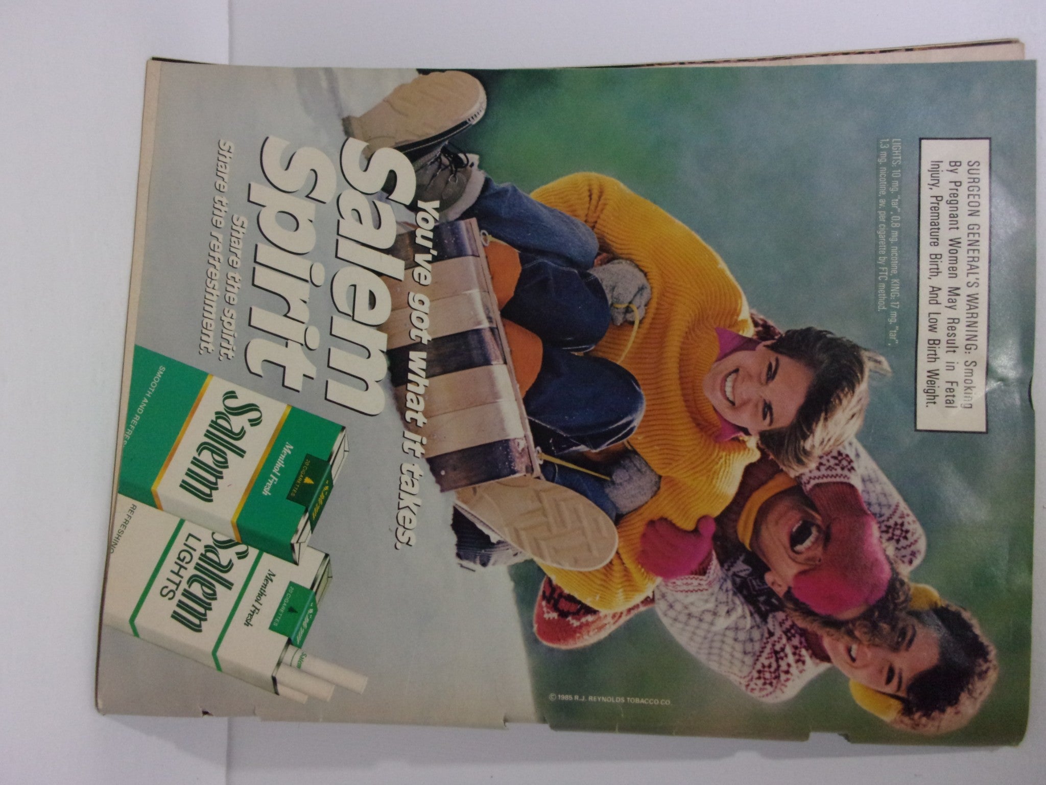 The back cover of People Weekly Magazine featuring an advertisement for Salem cigarettes, promoting the product with the slogan 'You've got what it takes.' The magazine is dated February 10, 1986.