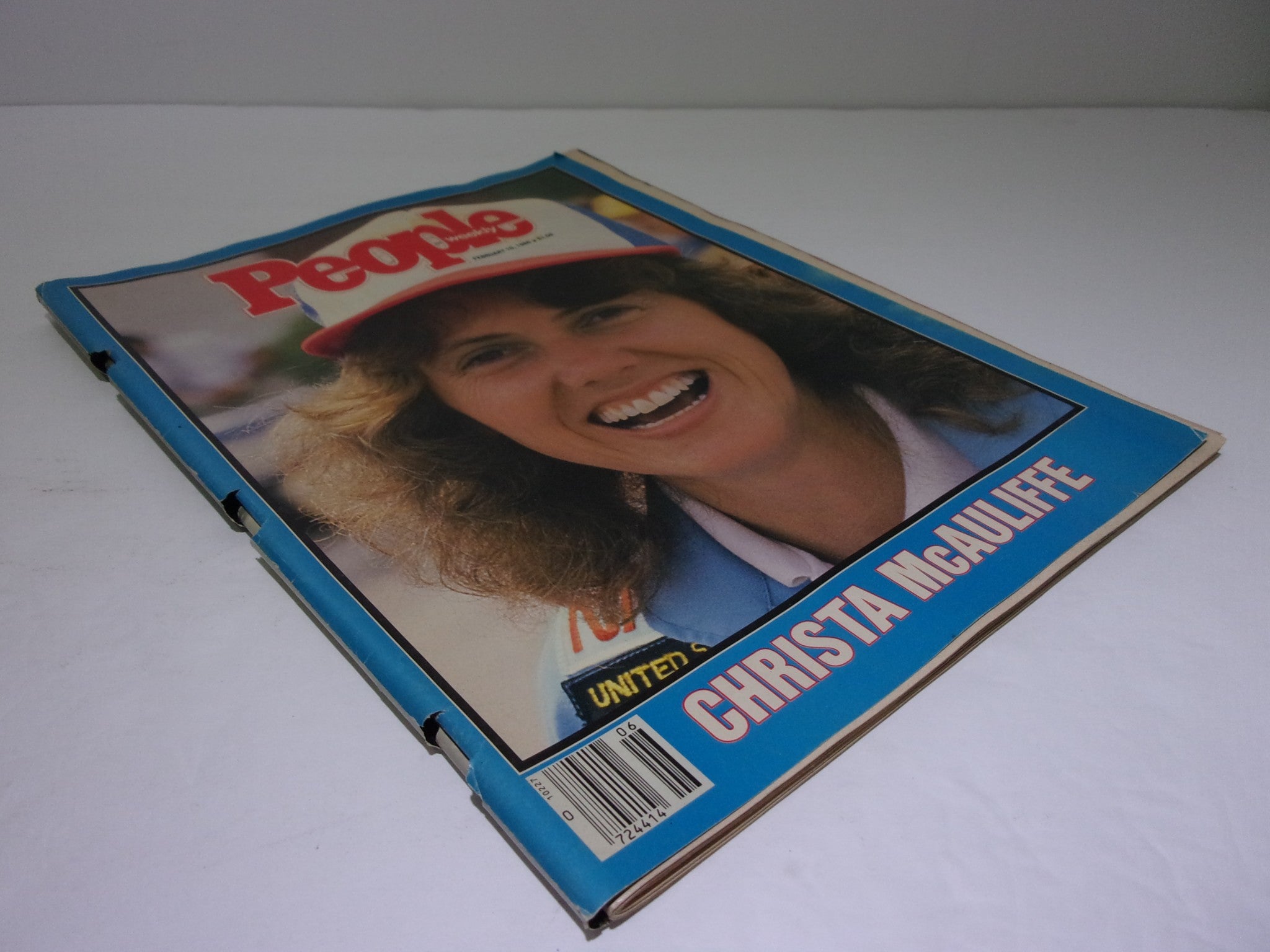 Back cover of People Weekly Magazine featuring Christa McAuliffe, February 10, 1986, with clear view of magazine title and details.