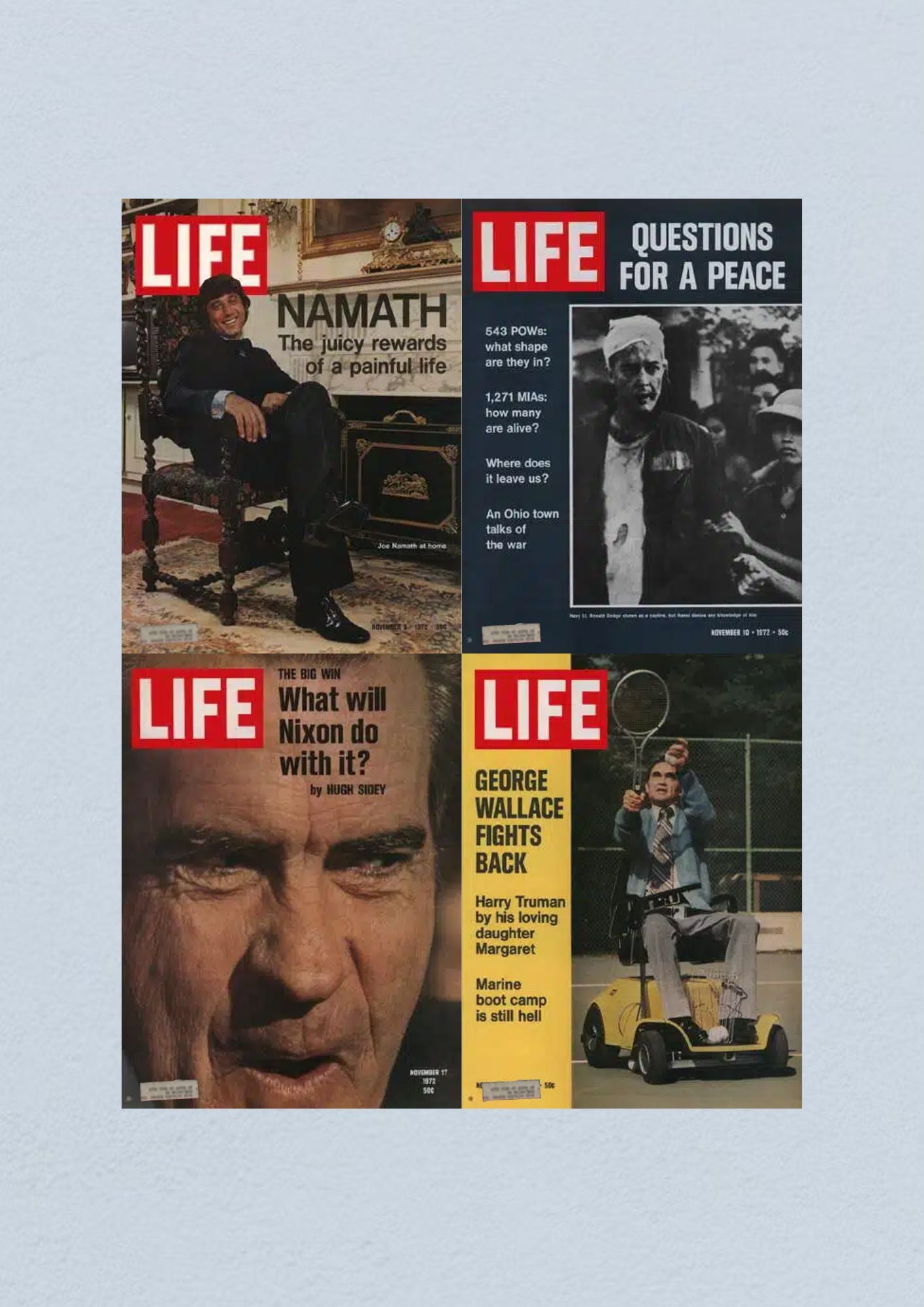 Life Magazine Lot of 4 Full Month of November 1972 3, 10, 17, 24