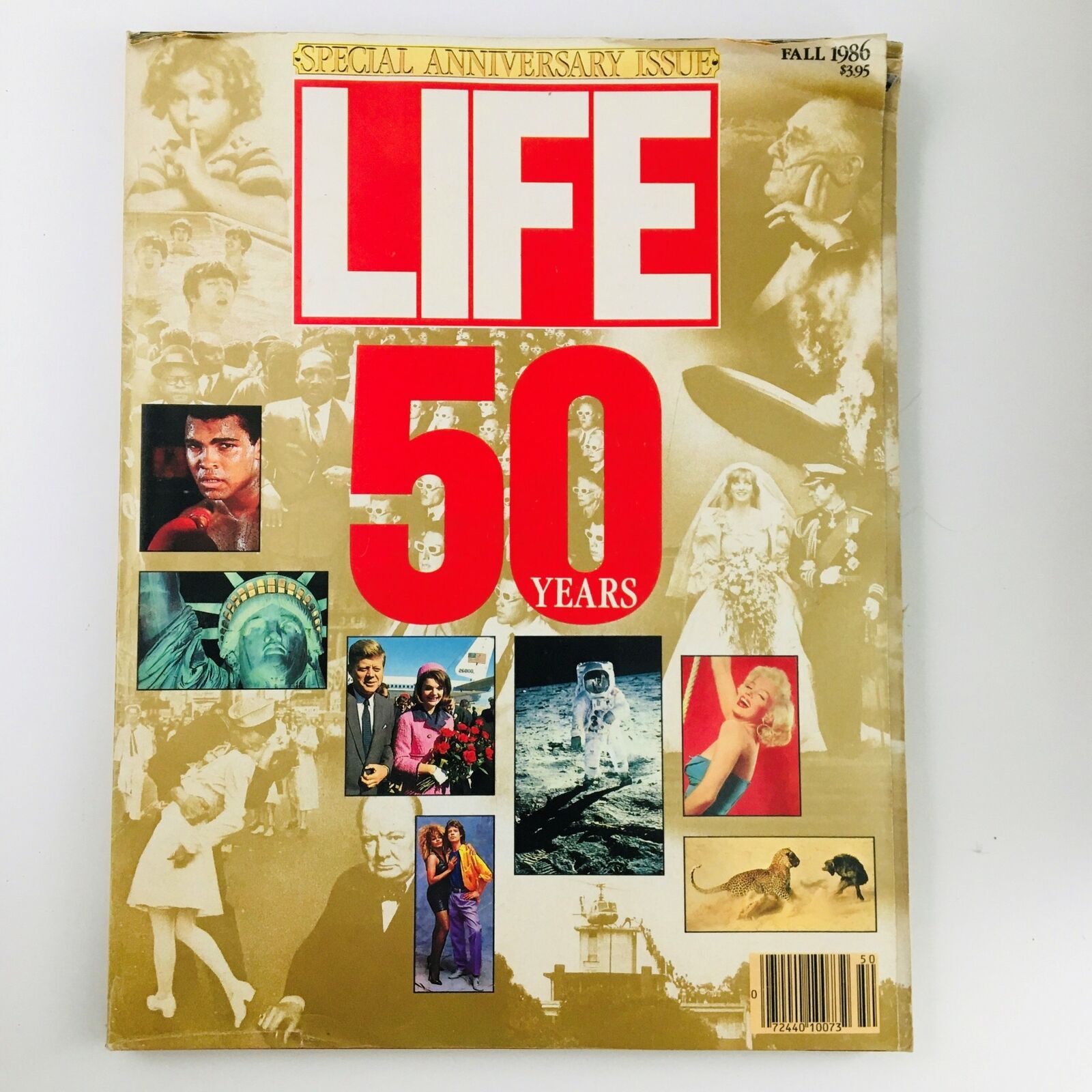 VTG Life Magazine Fall 1986 featuring Muhammad Ali, John & Jackie Kennedy, showcasing historical images and captivating articles, celebrating 50 years of the magazine.