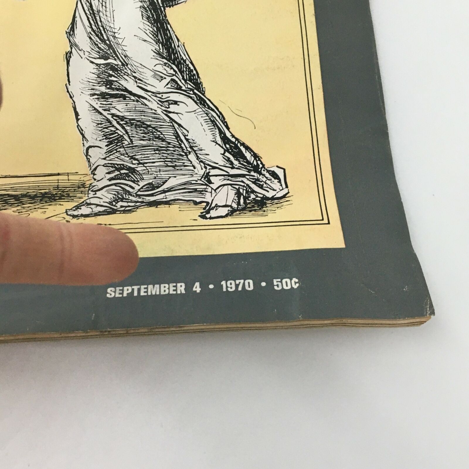 Close-up of the lower part of the VTG Life Magazine cover from September 4, 1970, highlighting the date and price, along with an illustration of women symbolizing unity and empowerment.