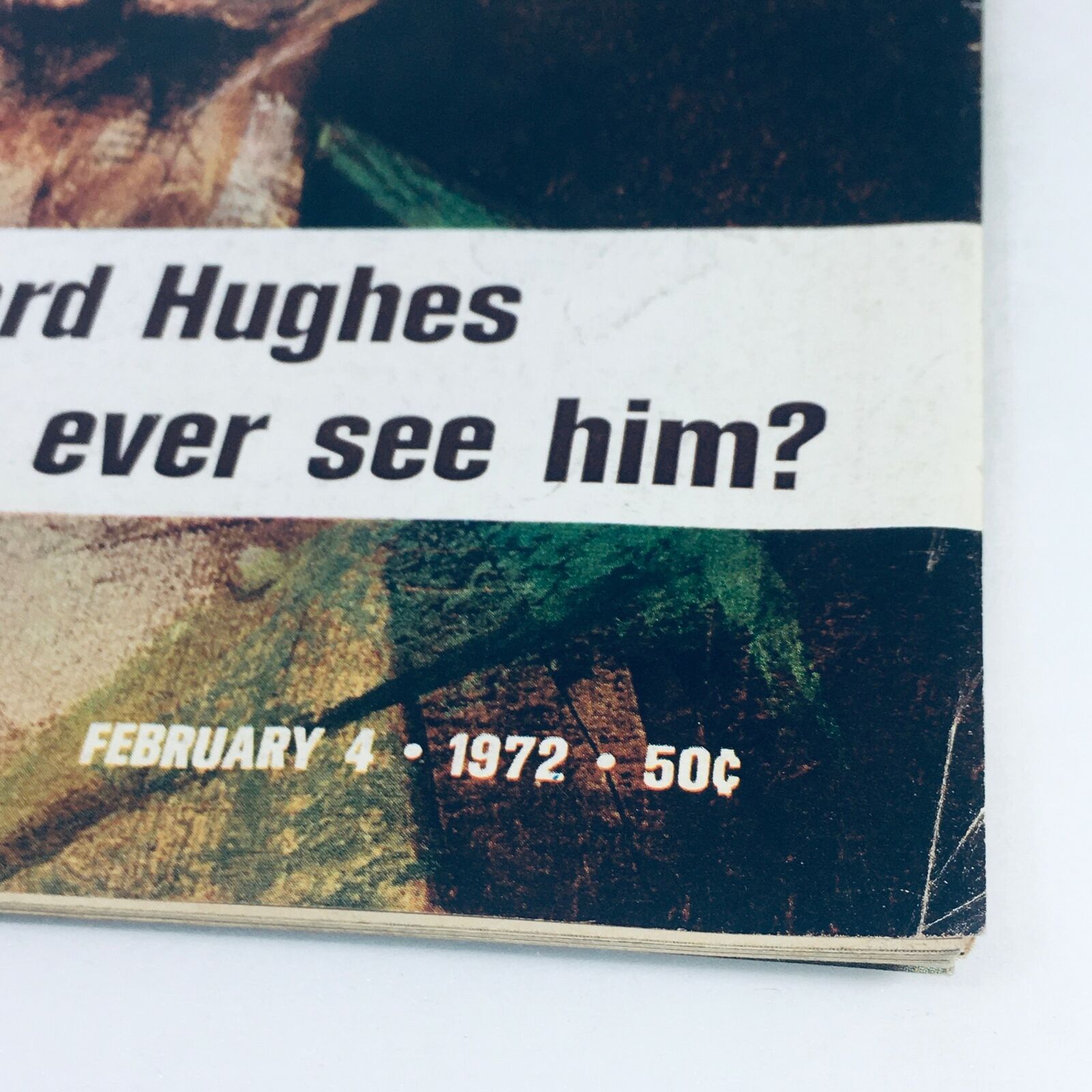 Cover of VTG Life Magazine February 4 1972 featuring headlines about Howard Hughes, showcasing its vintage style and details including the date and price.