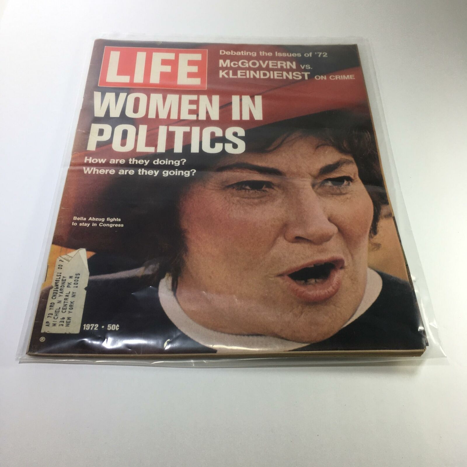 Life Magazine cover from June 9, 1972, featuring Bella Abzug fighting to stay in Congress. The cover includes the title 'Women in Politics' and explores the political issues of 1972.
