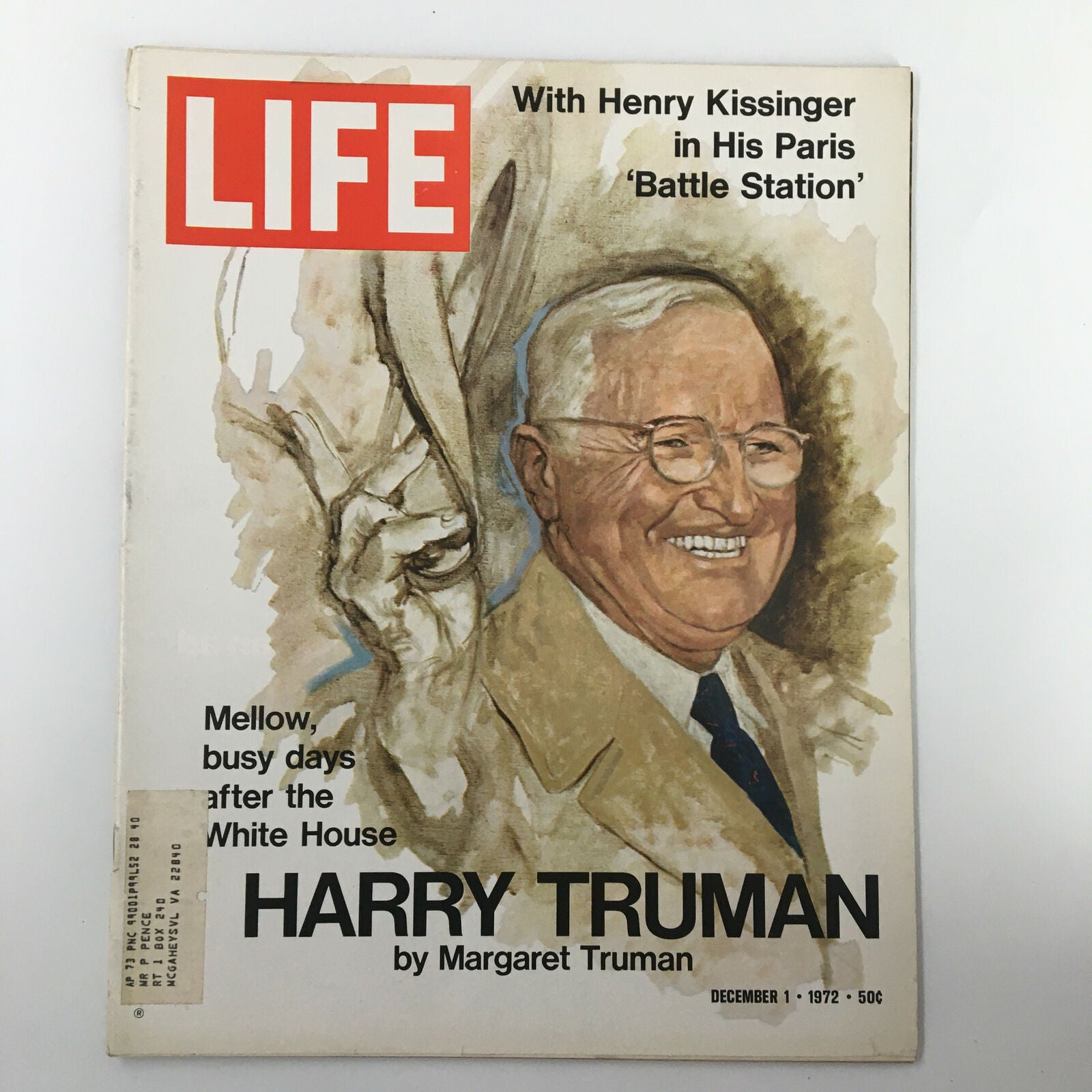 VTG Life Magazine December 1 1972 featuring Harry Truman on the cover, highlighting an article by Margaret Truman.