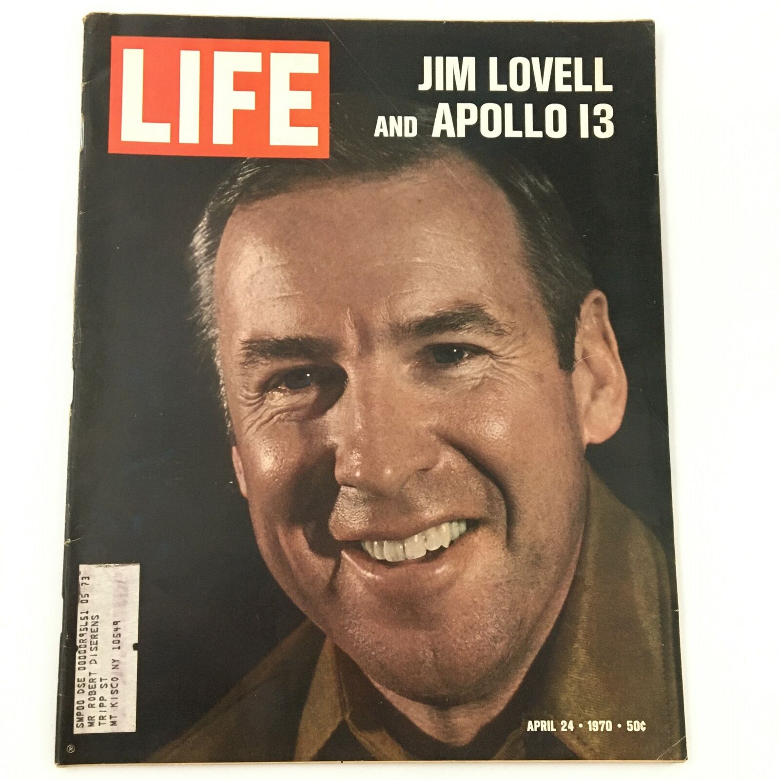 Cover of VTG Life Magazine from April 24, 1970 featuring American astronaut Commander Jim Lovell and Apollo 13, showcasing a nostalgic moment from the golden age of space exploration.