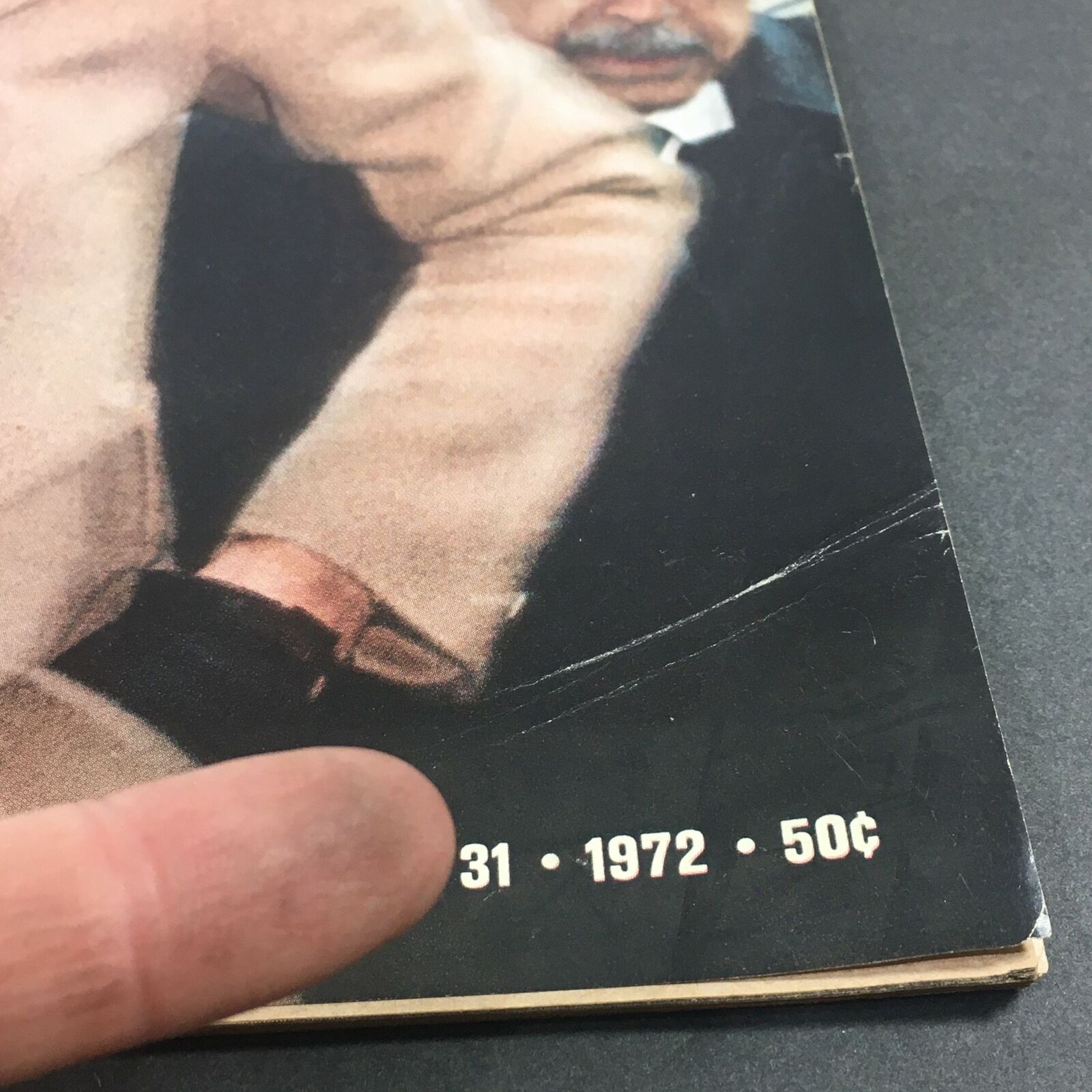Close-up of the VTG Life Magazine March 31 1972 showing the date and price, emphasizing the historical significance of the publication with the details prominently displayed.