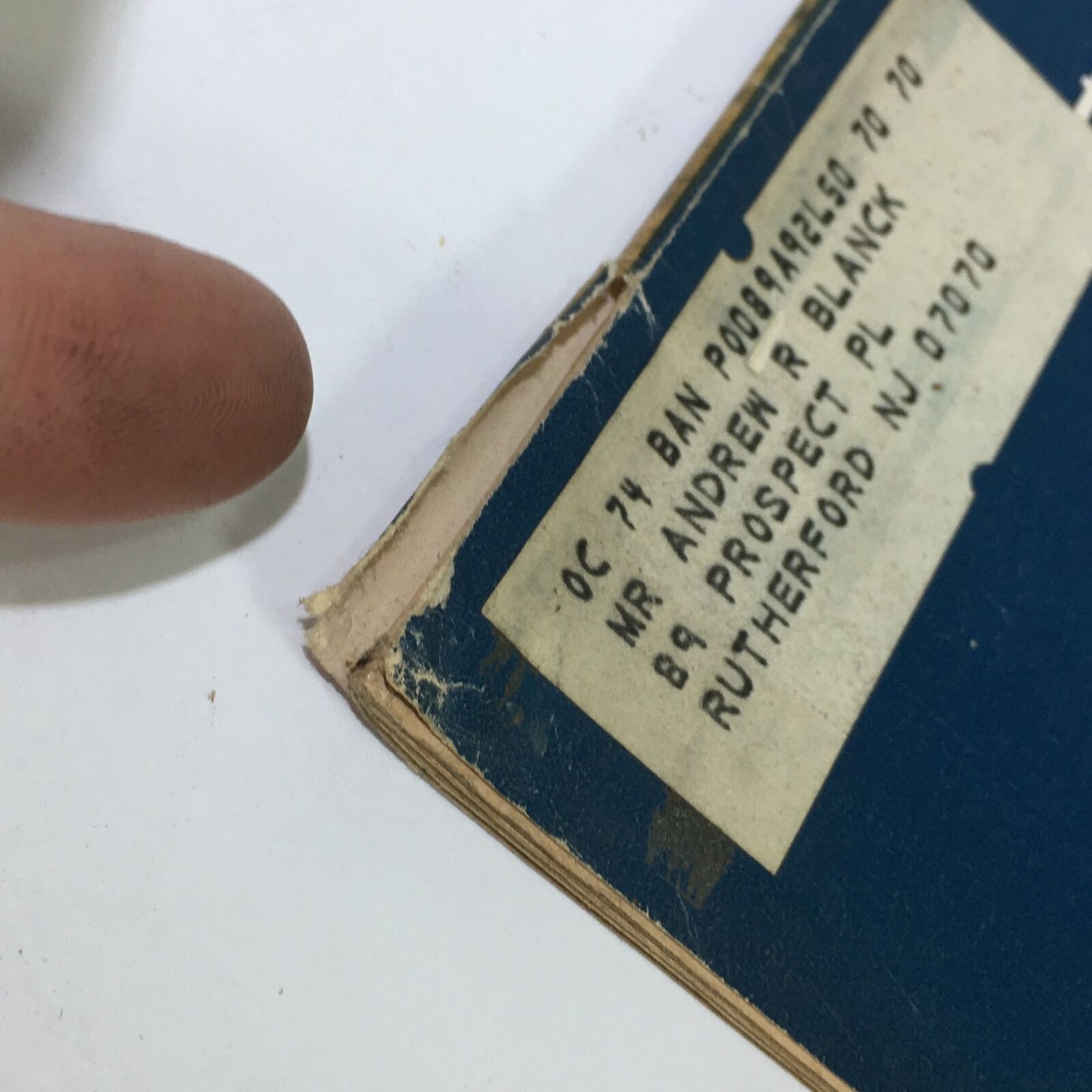 Close-up view of the spine of the VTG Life Magazine November 10 1972, showing wear and an address label that adds to its vintage authenticity.