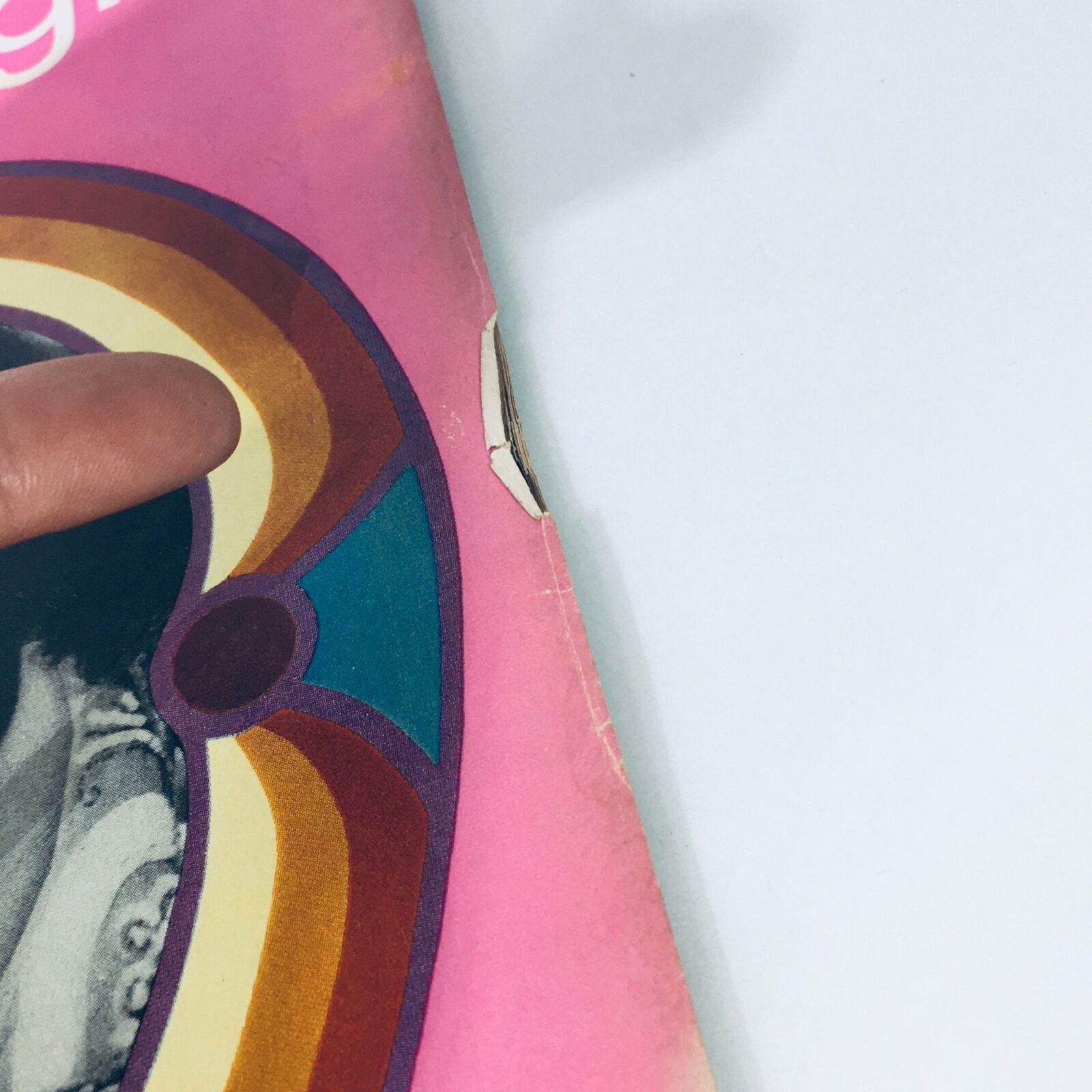 Detail of the VTG Life Magazine from February 19, 1971 showing minor wear and slight damage to the cover. Highlighting the vintage charm and appeal.