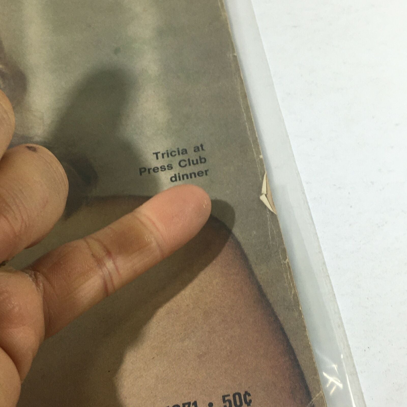 Close-up of VTG Life Magazine: January 22, 1971 cover, noting Tricia Nixon at a Press Club dinner, showcasing the magazine's historical significance.