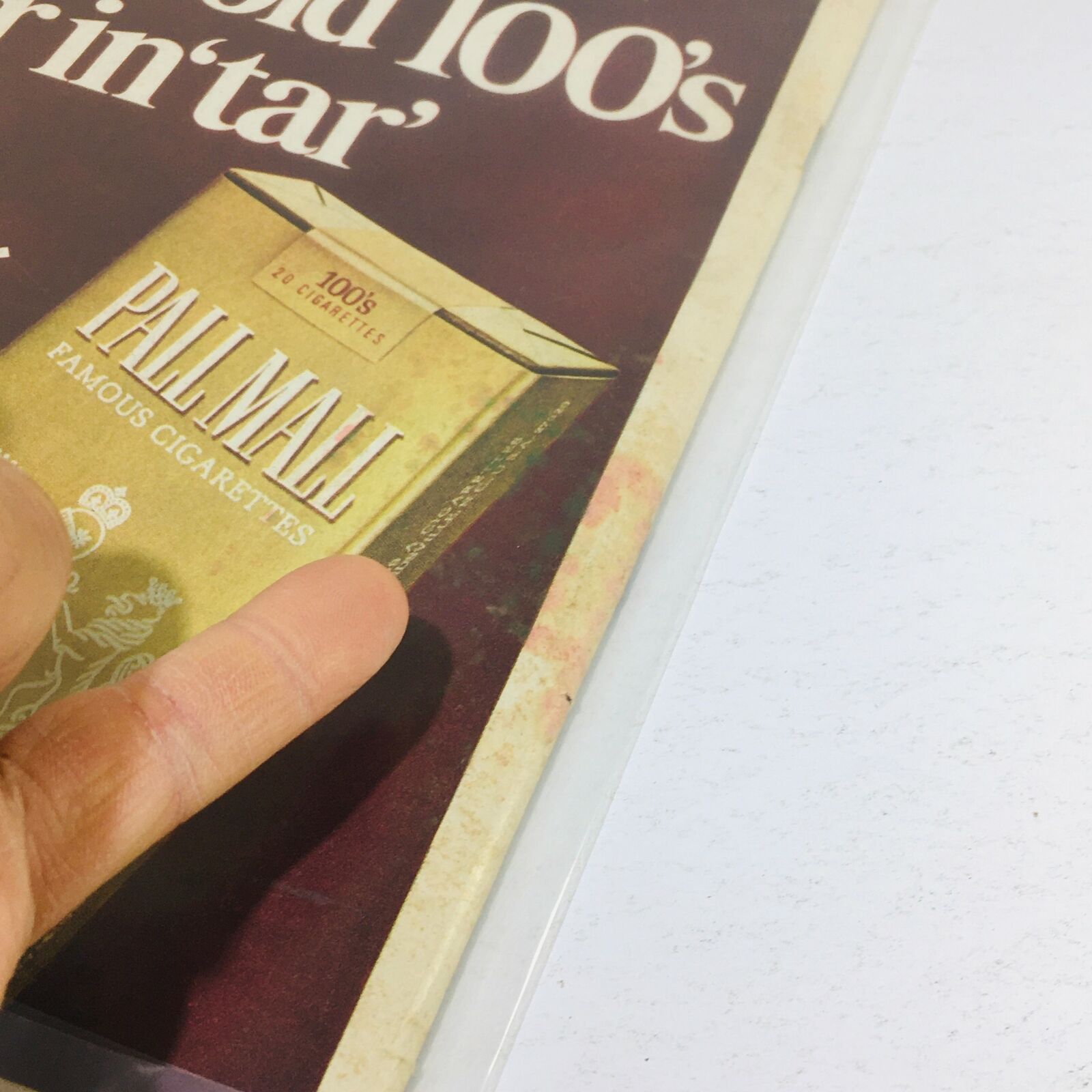 Close-up of the back cover of the VTG Life Magazine from October 13, 1972, displaying a vintage advertisement for Pall Mall cigarettes.