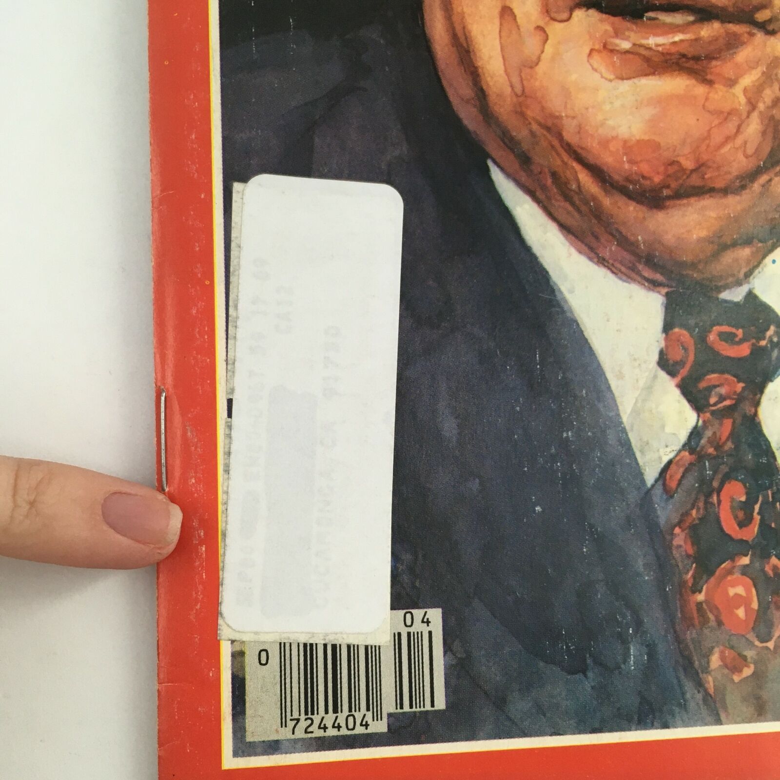 Close-up view of the spine and barcode of Time Magazine from January 22, 1979, featuring Leonid Brezhnev on the cover.