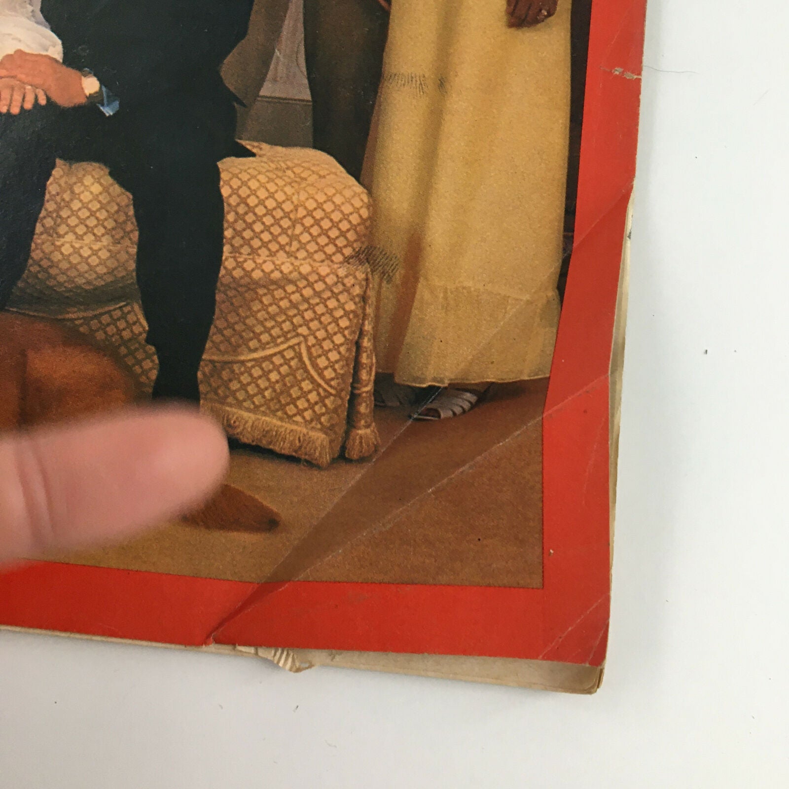 Cover of Time Magazine from July 28, 1975, featuring President Ford's first year in the White House, displaying a family gathering scene with a dog on a patterned ottoman.