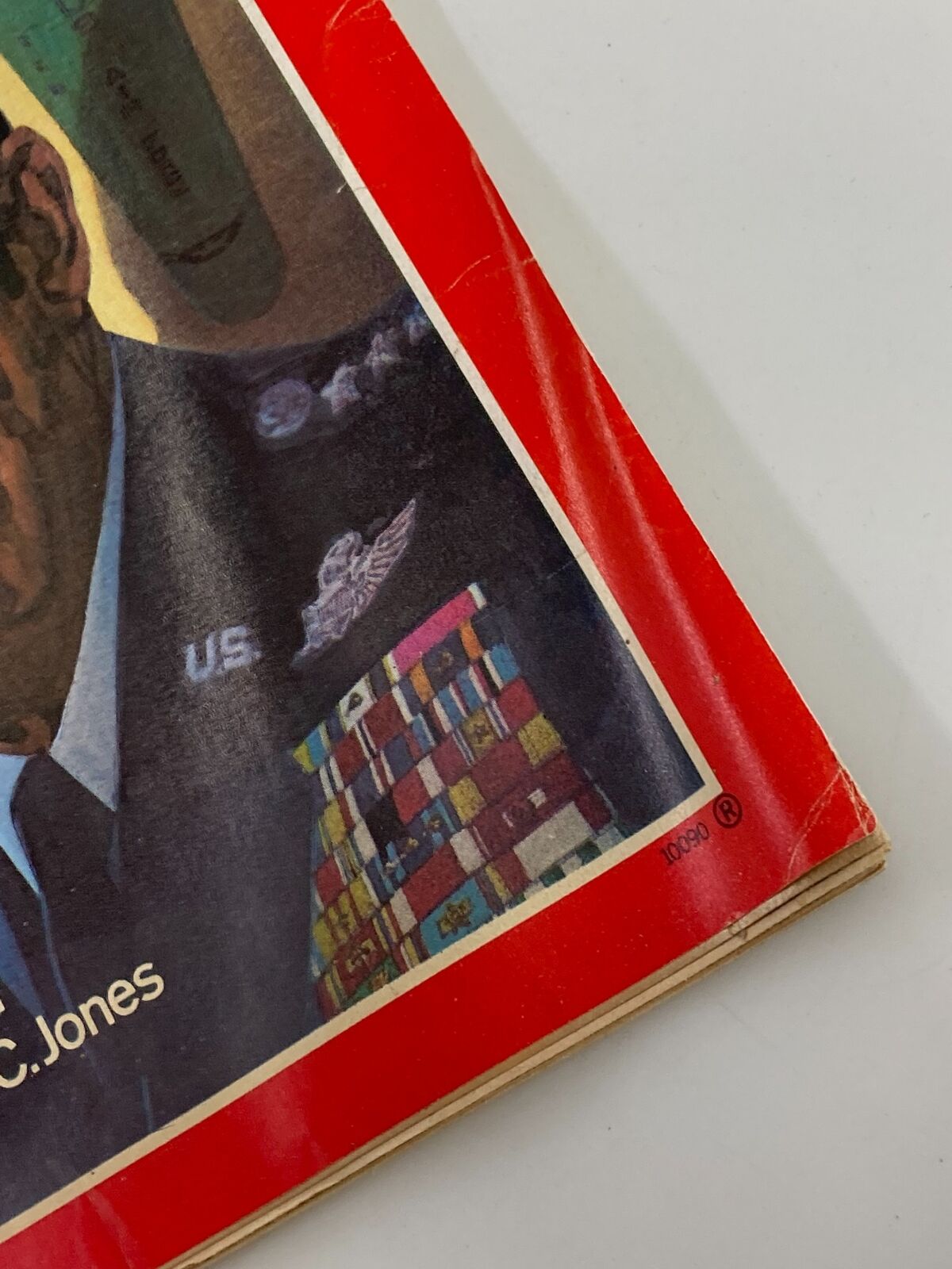 Side view of the cover of Vintage Time Magazine from October 29, 1979, showing General David C. Jones with military medals and insignia, emphasizing the magazine's theme of military readiness.
