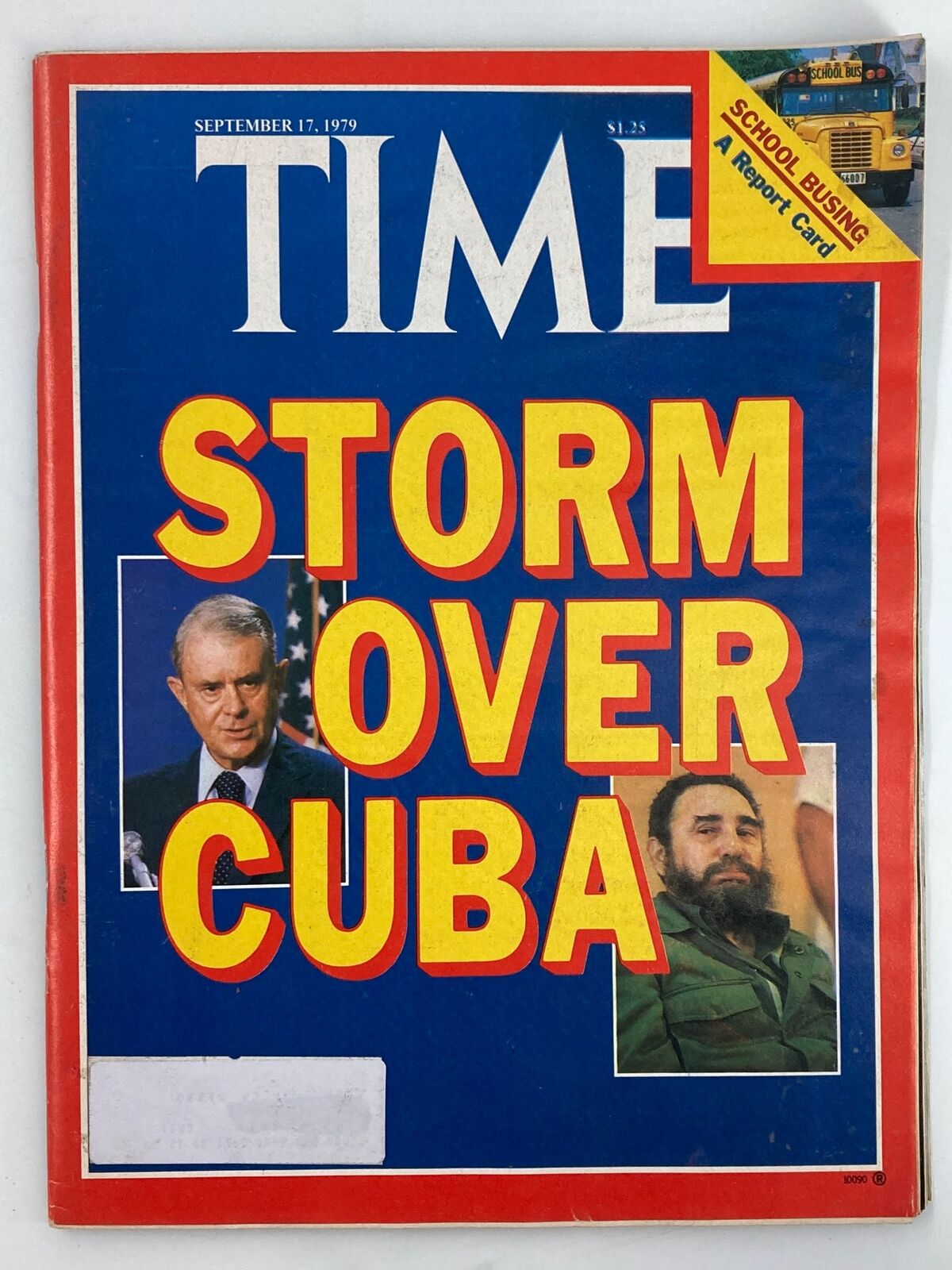 VTG Time Magazine September 17 1979 cover featuring articles on 'The Storm Over Cuba' and 'School Busing Report', highlighting key political and educational issues of the time.