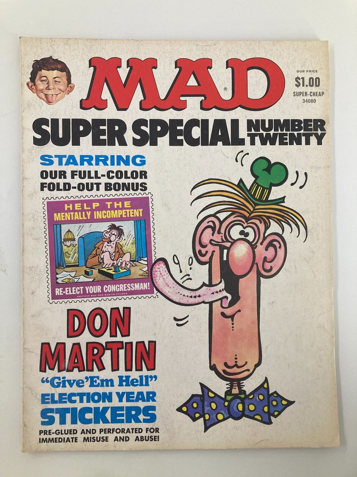 Cover of Mad Magazine 1976 No. 20 featuring Don Martin's 'Give 'Em Hell' with whimsical illustrations and humorous text. A vintage collectible magazine capturing 1970s pop culture and satire.