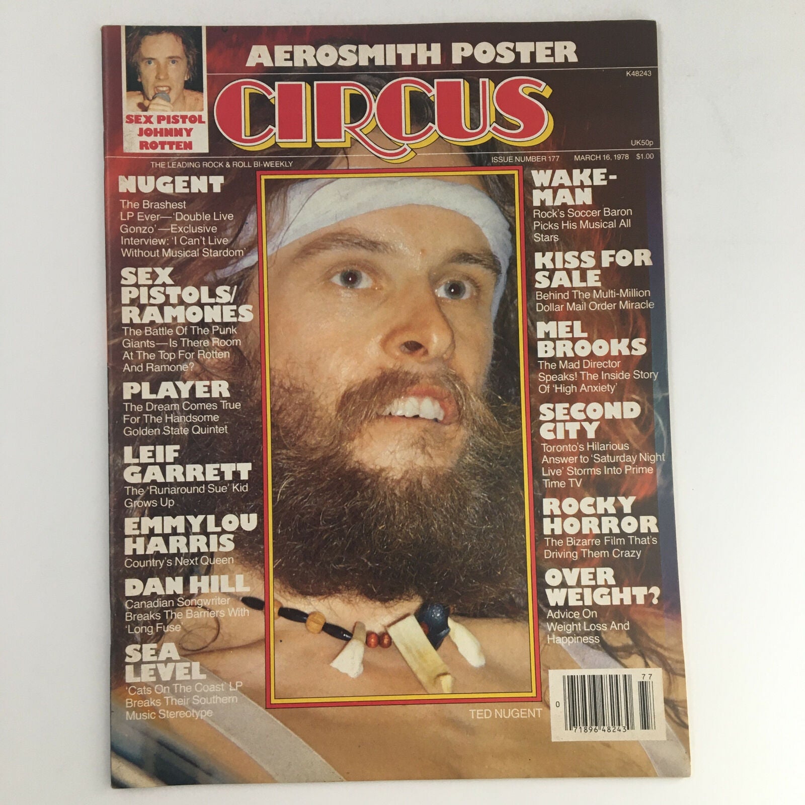 Cover of Circus Magazine March 16 1978 featuring Ted Nugent & Steven Tyler, showcasing vibrant rock visuals with headlines about featured artists and music of the era.