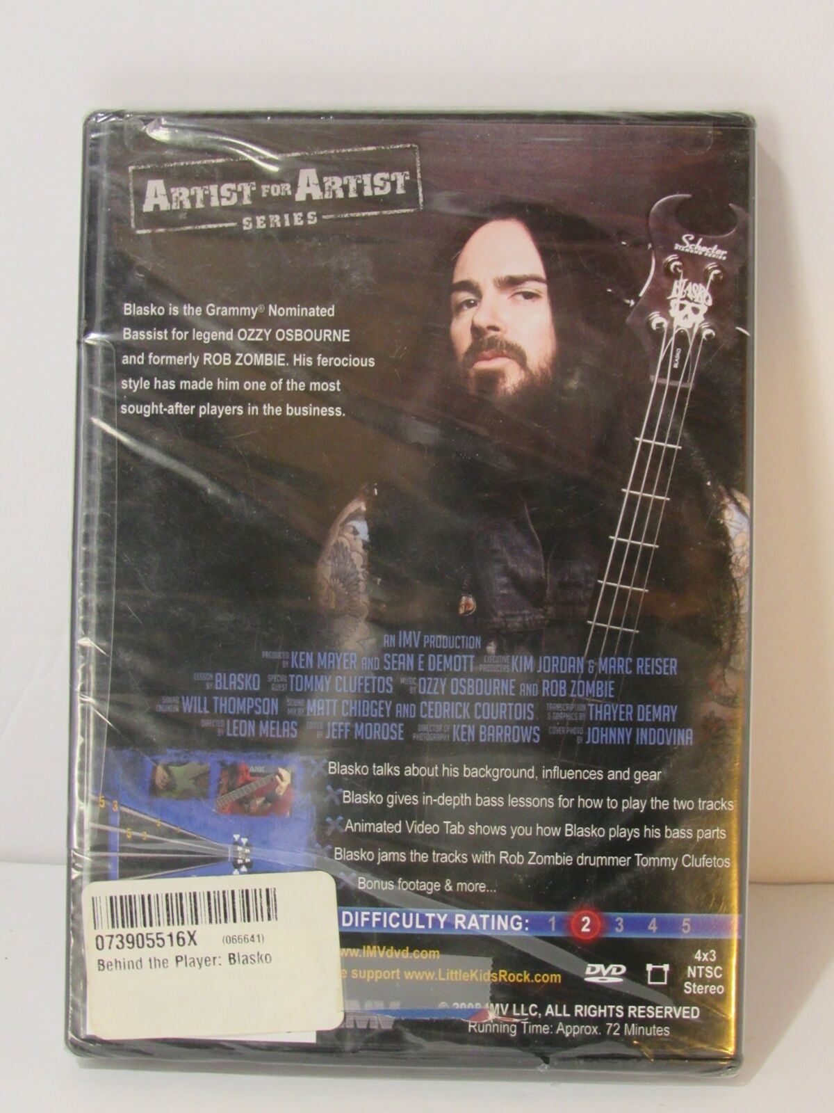 2008 IMV Behind the Player: Blasko Interactive Music Video DVD cover featuring artist Blasko, showcasing a bass guitar and promotional details.