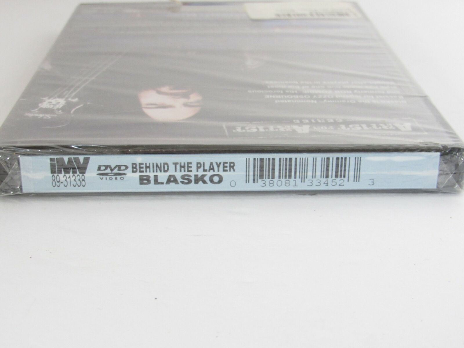 2008 IMV Behind the Player: Blasko Interactive Music Video DVD side view with product barcode and title details.