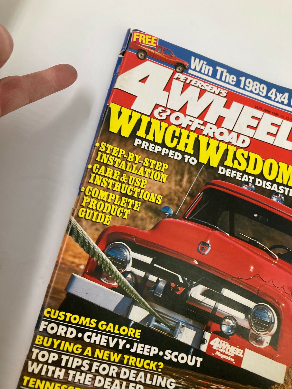 Cover of Petersen's 4 Wheel & Off-Road Magazine June 1989 featuring 'Winch Wisdom' and instructional content for off-road enthusiasts.