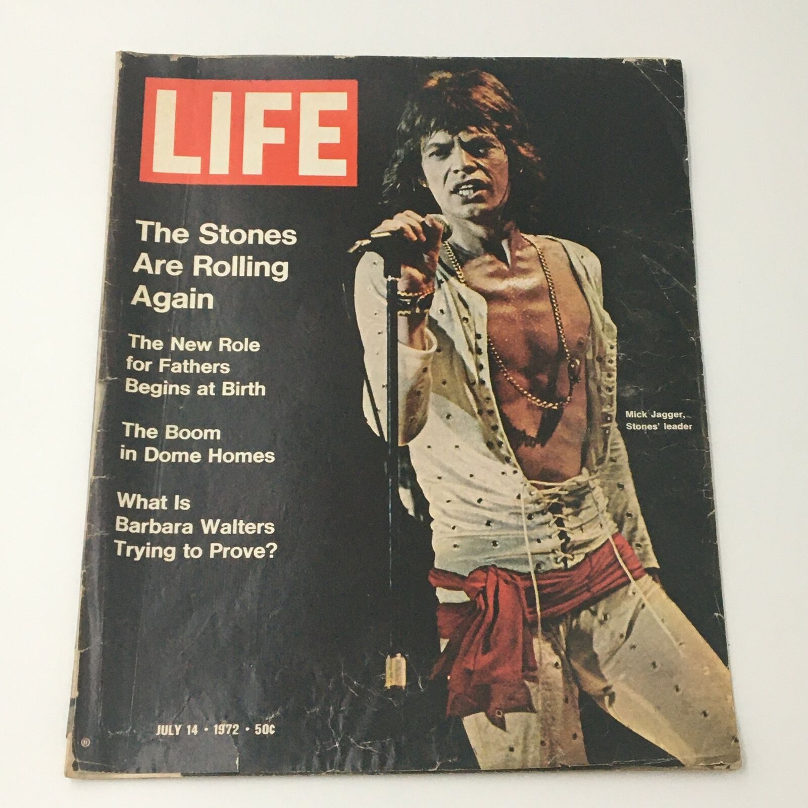 VTG Life Magazine July 14 1972 featuring Mick Jagger of The Rolling Stones on the cover, showcasing the magazine's vintage appeal.