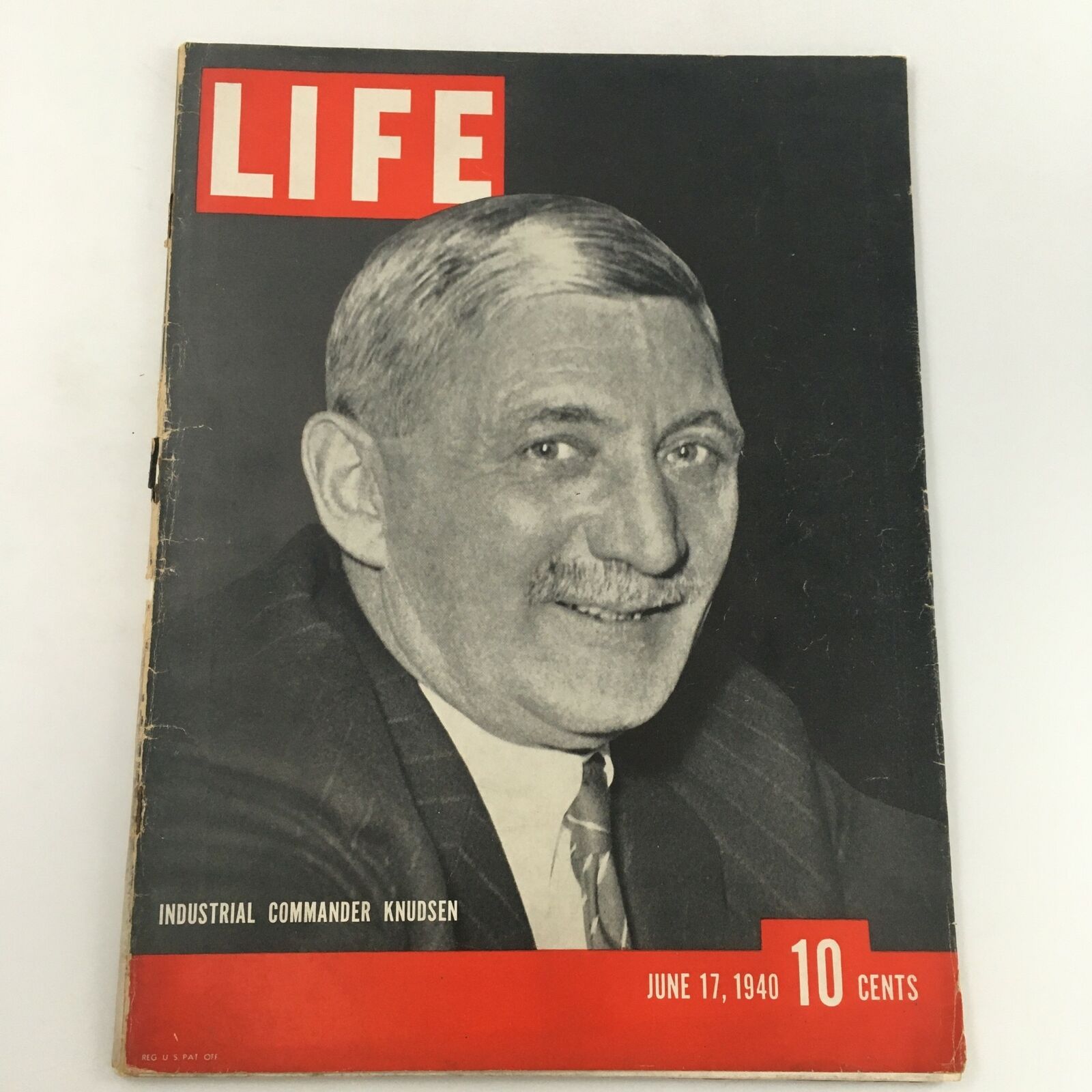 Cover of VTG Life Magazine June 17 1940 featuring Industrial Commander Knudsen, showcasing historical imagery and title prominently.