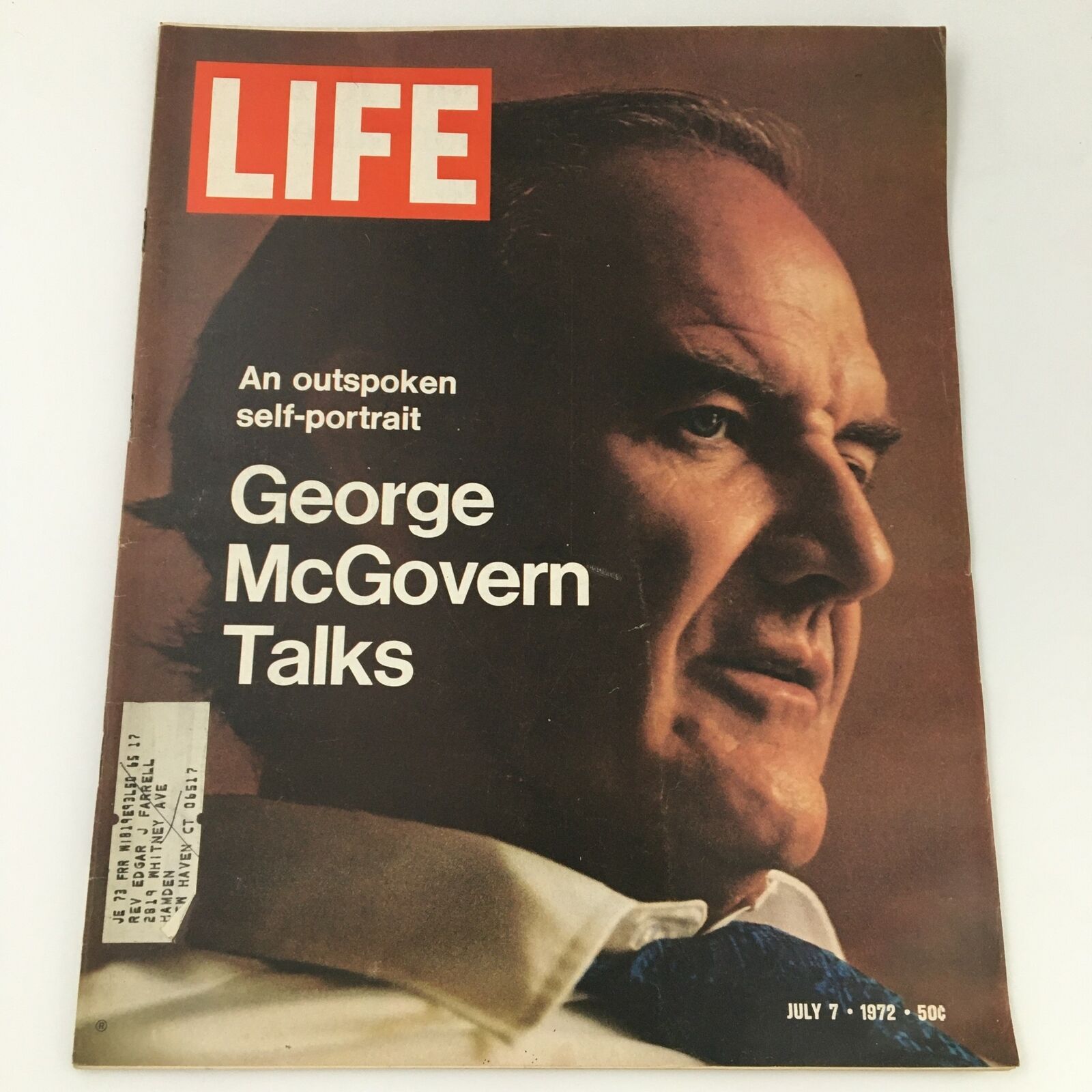 Cover of the VTG Life Magazine from July 7, 1972 featuring George McGovern with the headline 'An outspoken self-portrait George McGovern Talks'. This vintage magazine showcases McGovern, a prominent politician of the 1970s.