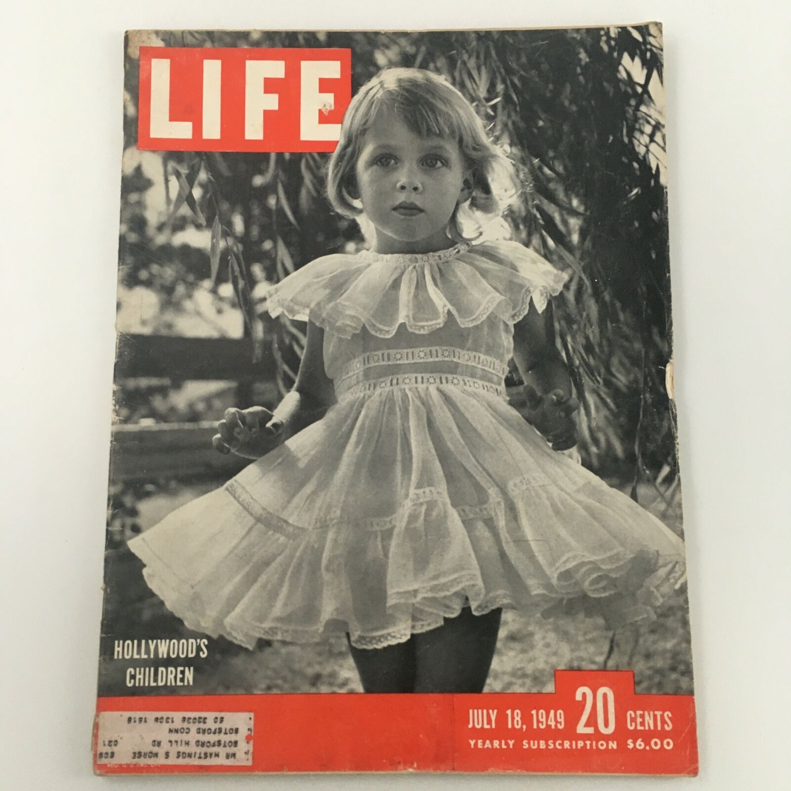 VTG Life Magazine from July 18, 1949 featuring Young Sharon Harmon on the cover, highlighting Hollywood's Children theme with nostalgic vintage design.