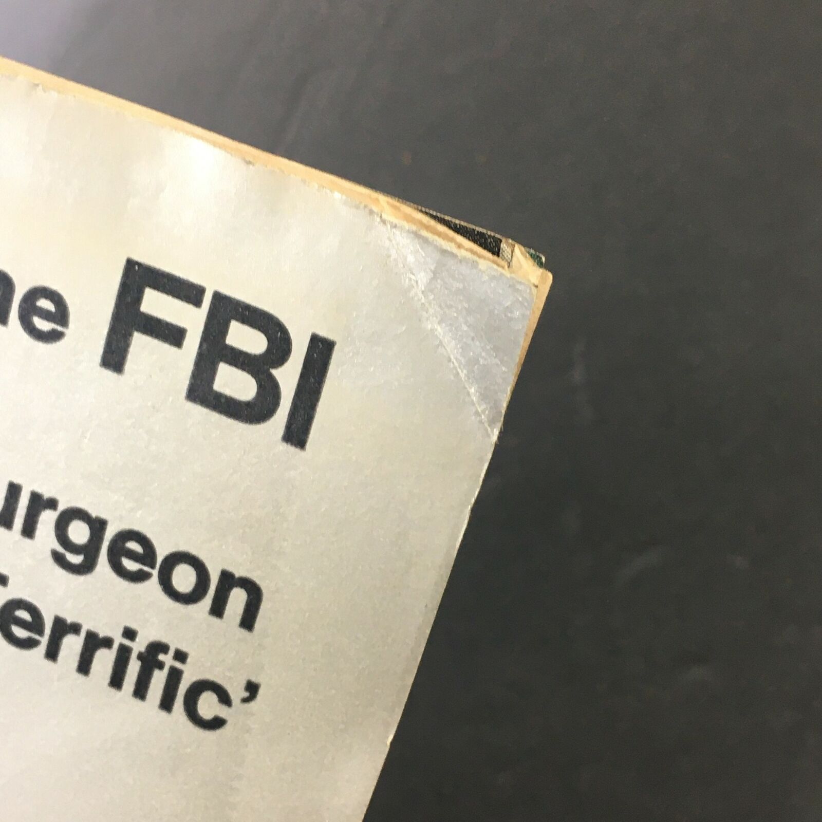 Close-up view of the corner of the vintage Life Magazine from October 13, 1972, showing title details about the FBI and the heart surgeon Ted Terrific.