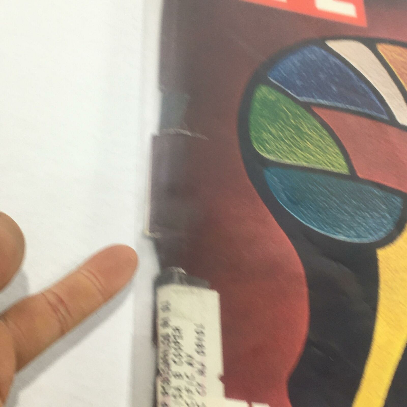 Close-up view of the edge of the VTG Life Magazine from October 22 1971, displaying the colorful brain illustration and a visible address label on the cover.