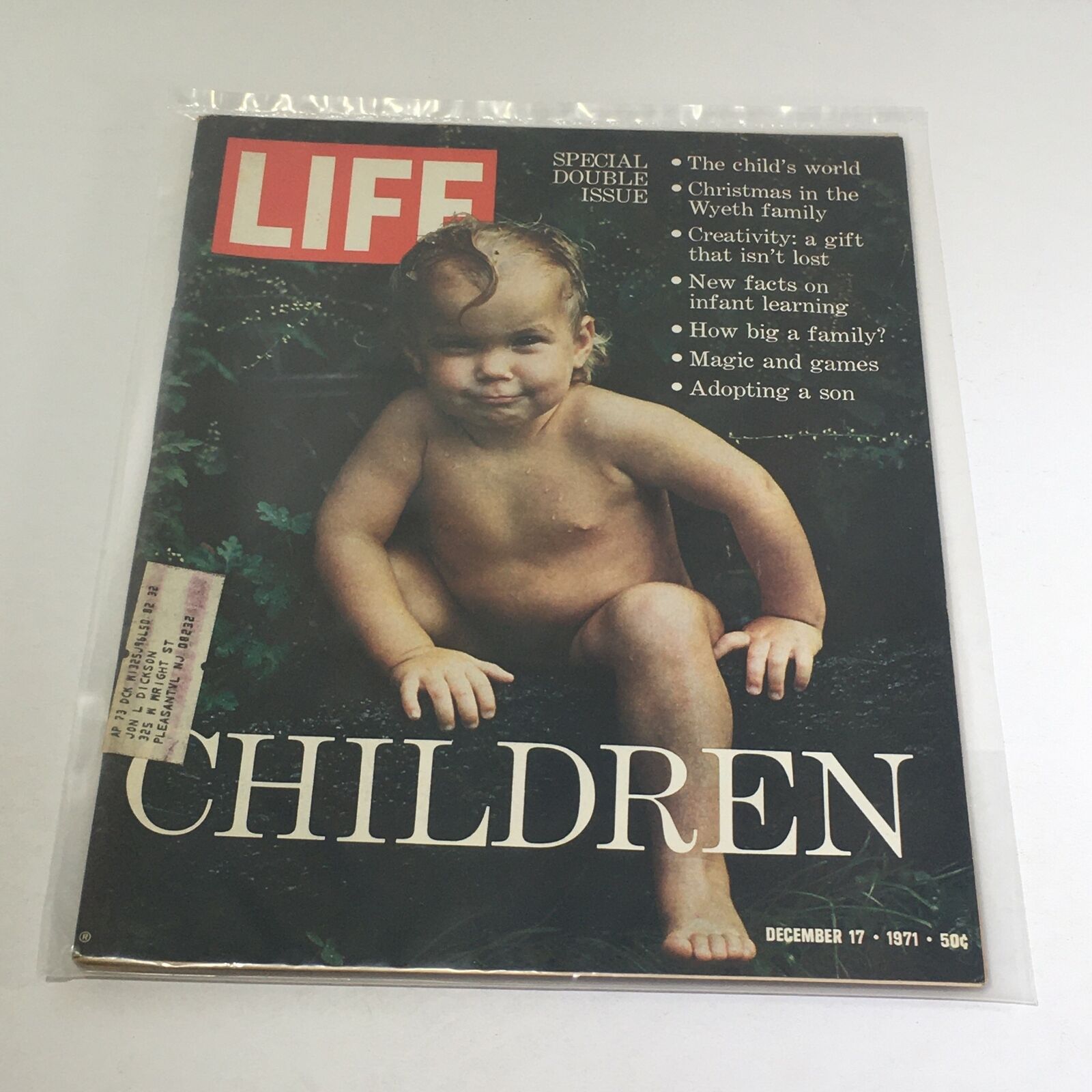 VTG Life Magazine Cover: December 17 1971, Special Issue - Children, featuring a child on the cover highlighting adoption.