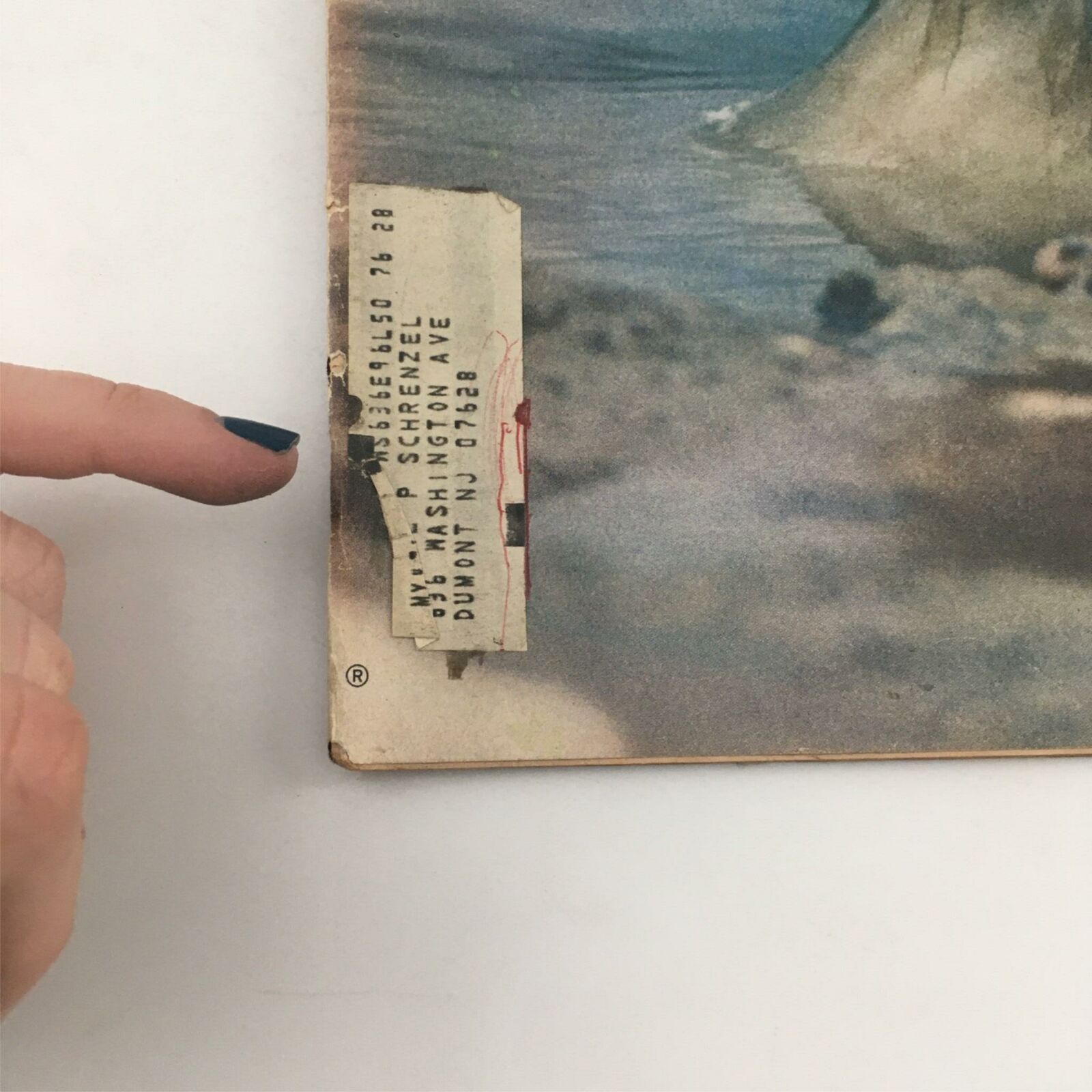 Close-up of the address label on the cover of VTG Life Magazine January 30, 1970, highlighting minor wear and historical importance.