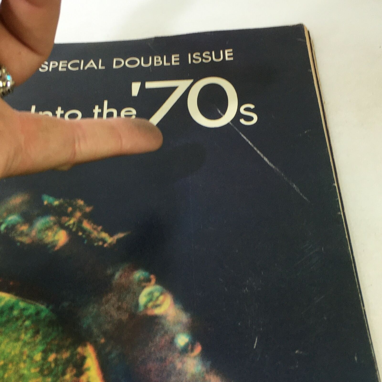 Detailed shot showing the top of the VTG Life Magazine January 1970 cover, highlighting the special double issue and the thematic focus on 'Into the 70s'.