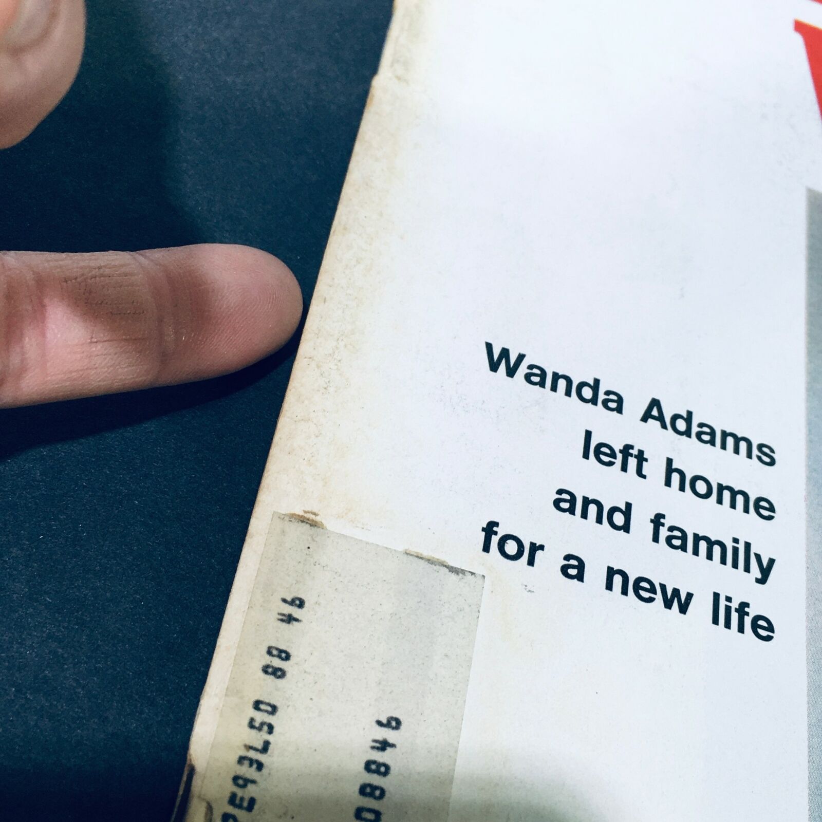 Close-up image of the back cover of the VTG Life Magazine March 17 1972, displaying text about Wanda Adams leaving home and family for a new life.