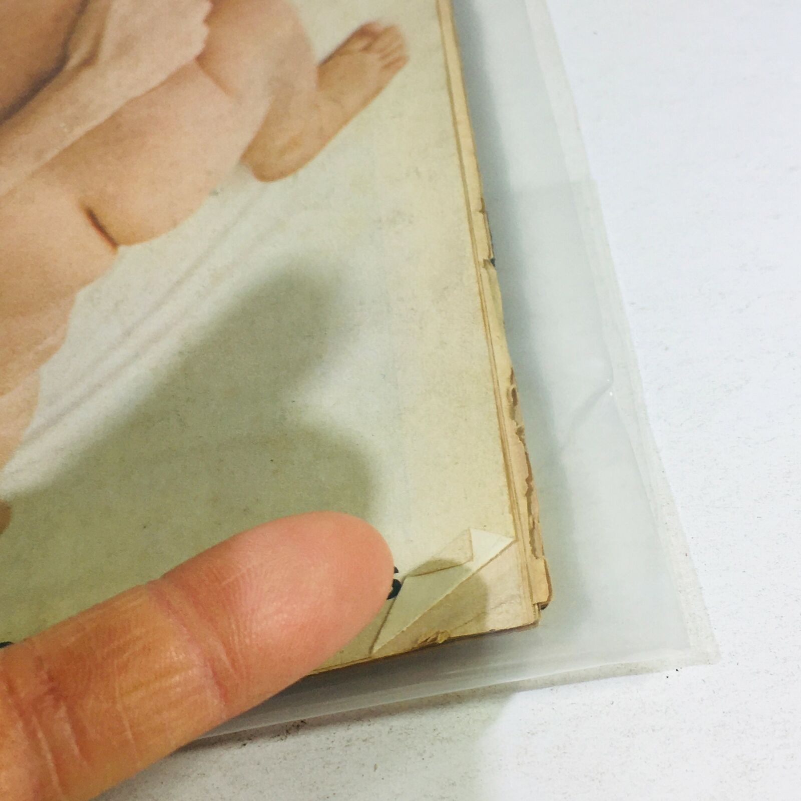 Close-up of the corner of the vintage Life Magazine, December 25, 1970, showing wear and tear, highlighting its authenticity as a collectible item.