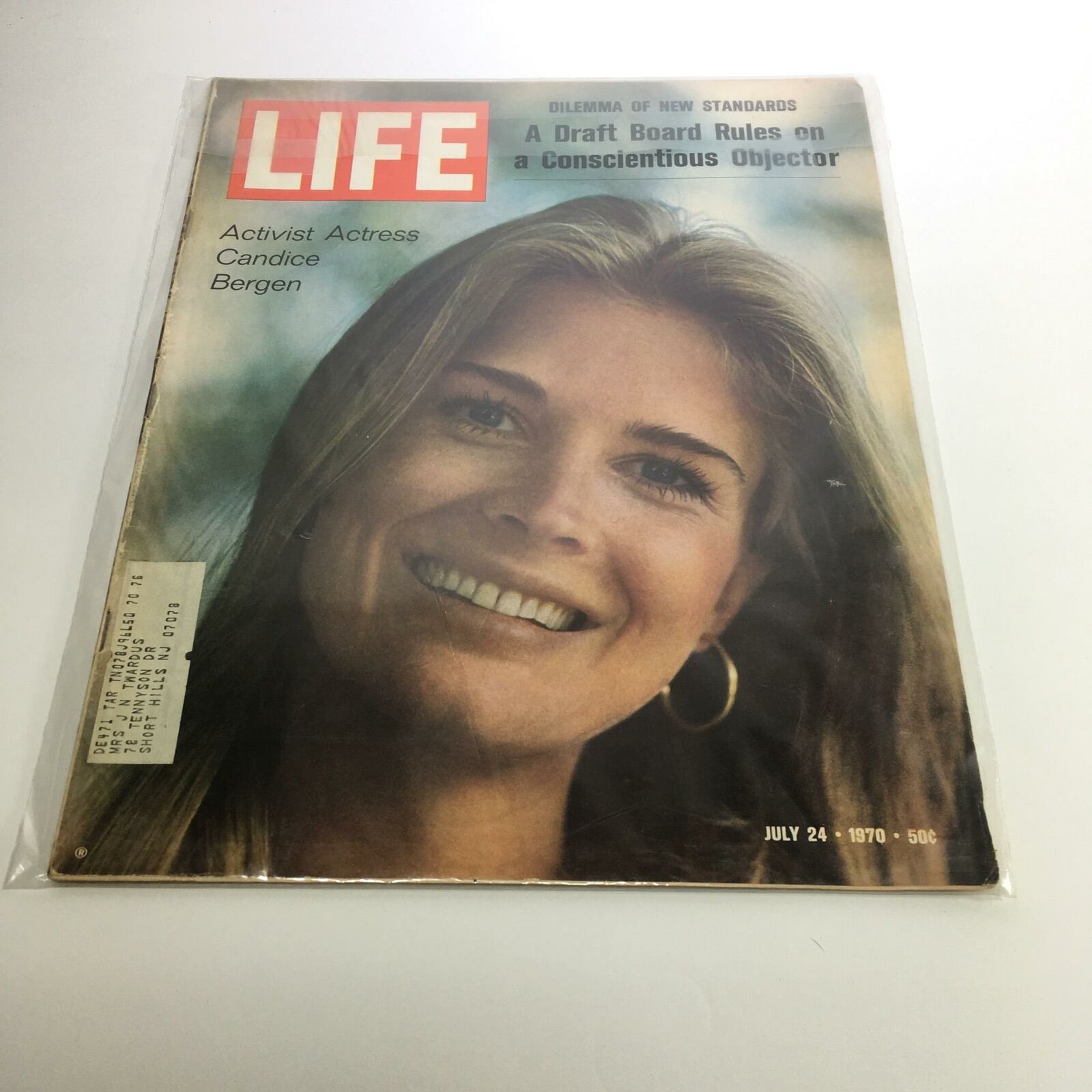 Life Magazine July 24, 1970 cover featuring activist and actress Candice Bergen with a focus on her radiant smile, highlighting a pivotal moment in history related to activism.