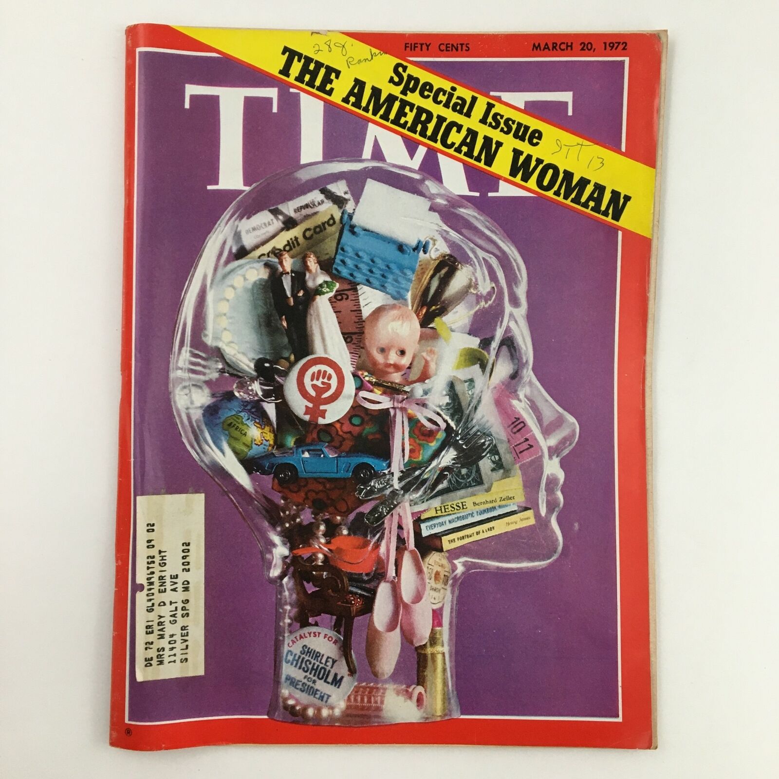 Cover of Time Magazine, March 20, 1972, Vol. 99 No. 12, featuring the special issue titled 'The American Woman' with a colorful collage representing women's roles and issues.