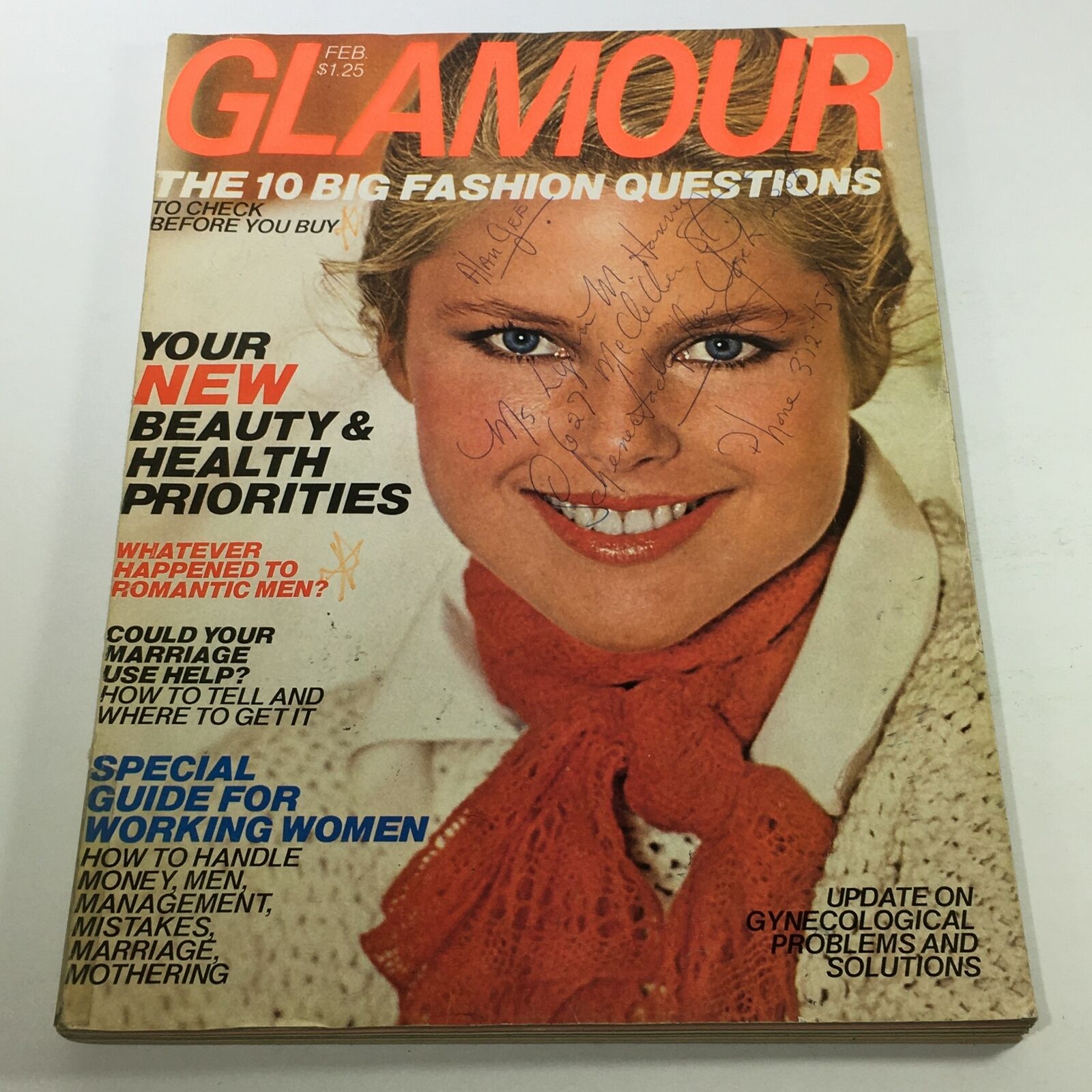 VTG Glamour Magazine: February 1977 - Christie Binkley Newsstand/No Label