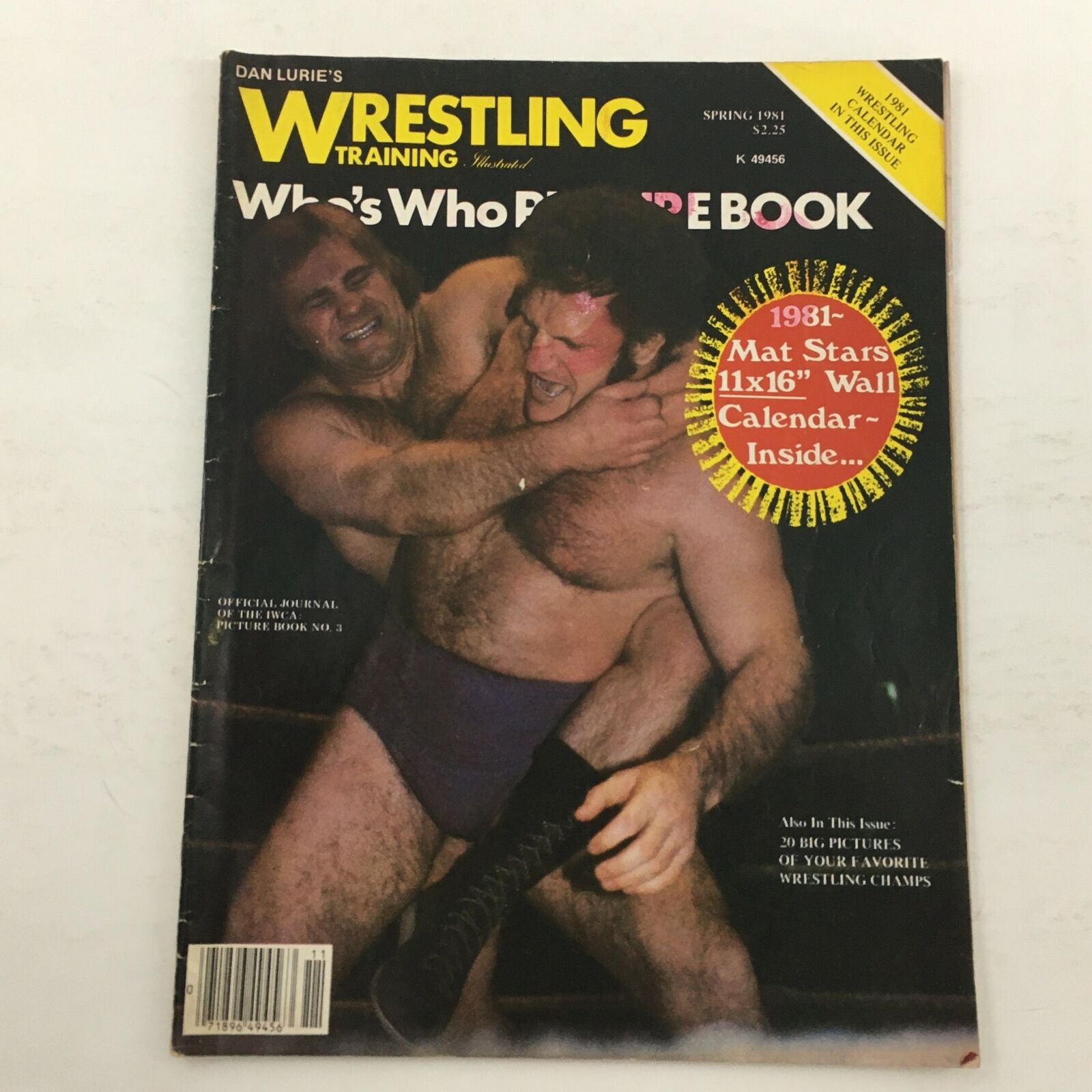 Cover of Wrestling Training Illustrated Magazine Spring 1981 featuring a wrestling match scene with two wrestlers. This issue highlights a feature on Bruno Sammartino, showcasing the athleticism and cultural significance of wrestling during that era.