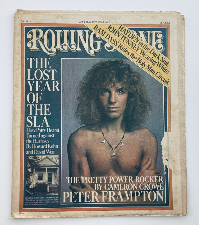 Vintage Rolling Stone Magazine April 22 1976 No. 211 featuring Peter Frampton on the cover, with notable articles related to the 1970s music scene.