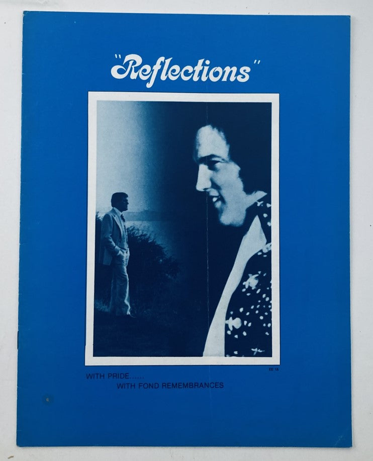 Cover of VTG Reflections Magazine January 1979 featuring Elvis Aaron Presley, showcasing a vintage design with a blue background and iconic imagery related to the King of Rock and Roll.