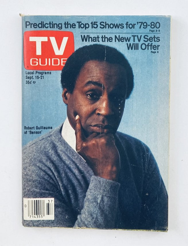 TV Guide Magazine cover featuring Robert Guillaume, September 15, 1979, Issue #1381, showcasing predictions for the top 15 shows of the 1979-80 television season.