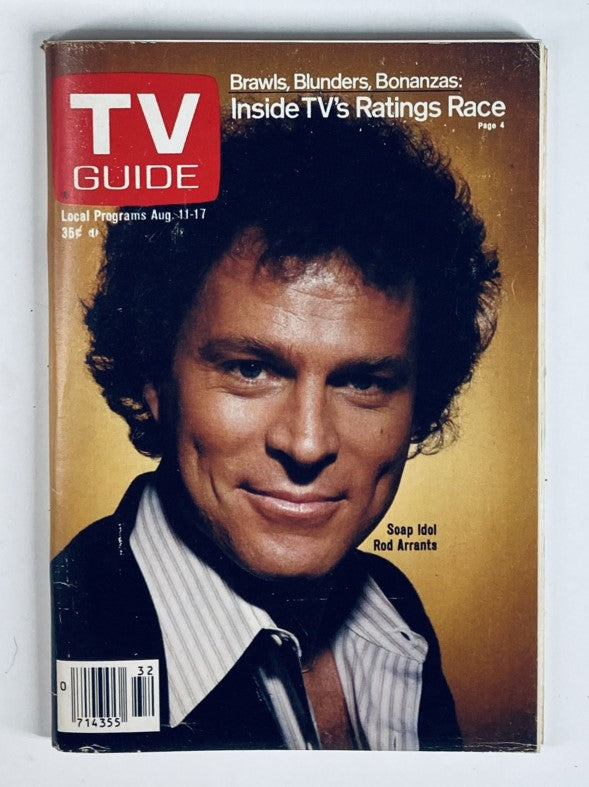 Cover of TV Guide Magazine from August 11, 1979, issue number 1376 featuring Rod Arrants, highlighting television shows from the late 1970s.
