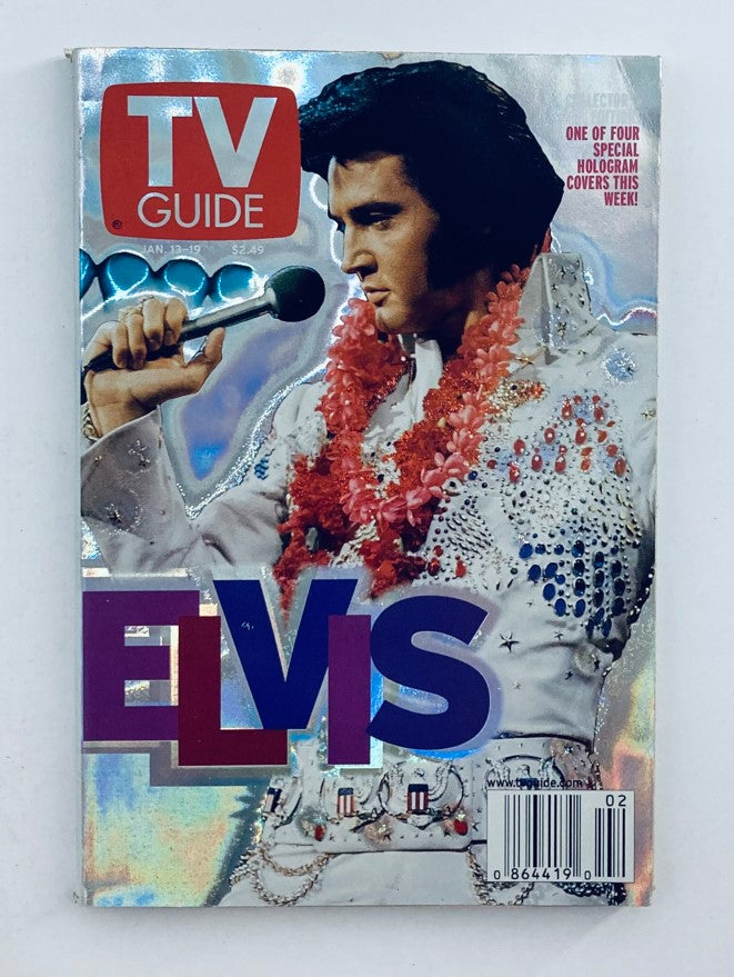 TV Guide Magazine January 13 2001 featuring Elvis Presley on the cover in sparkling design.