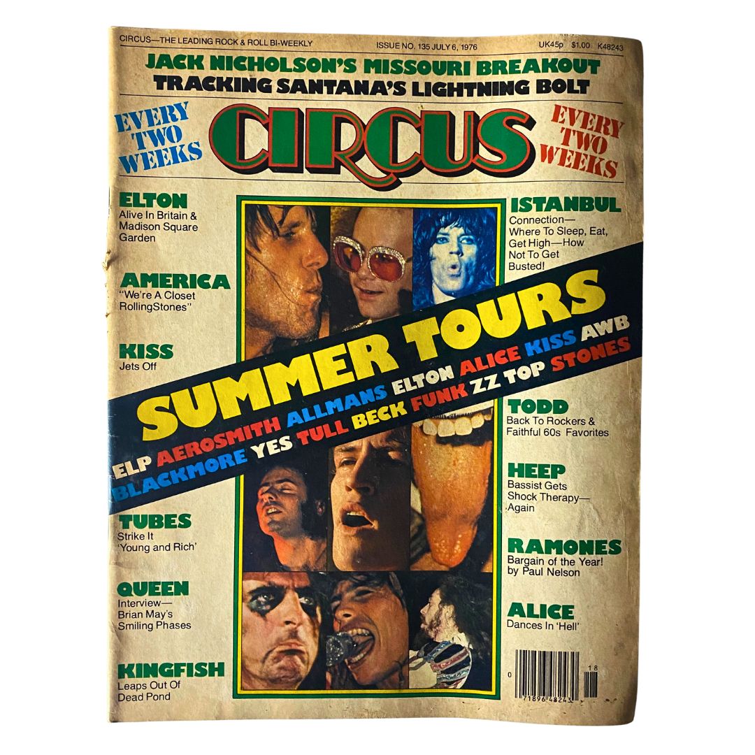 Circus Magazine July 6 1976 Elp, Aerosmith, Allmans, Elton John No Label