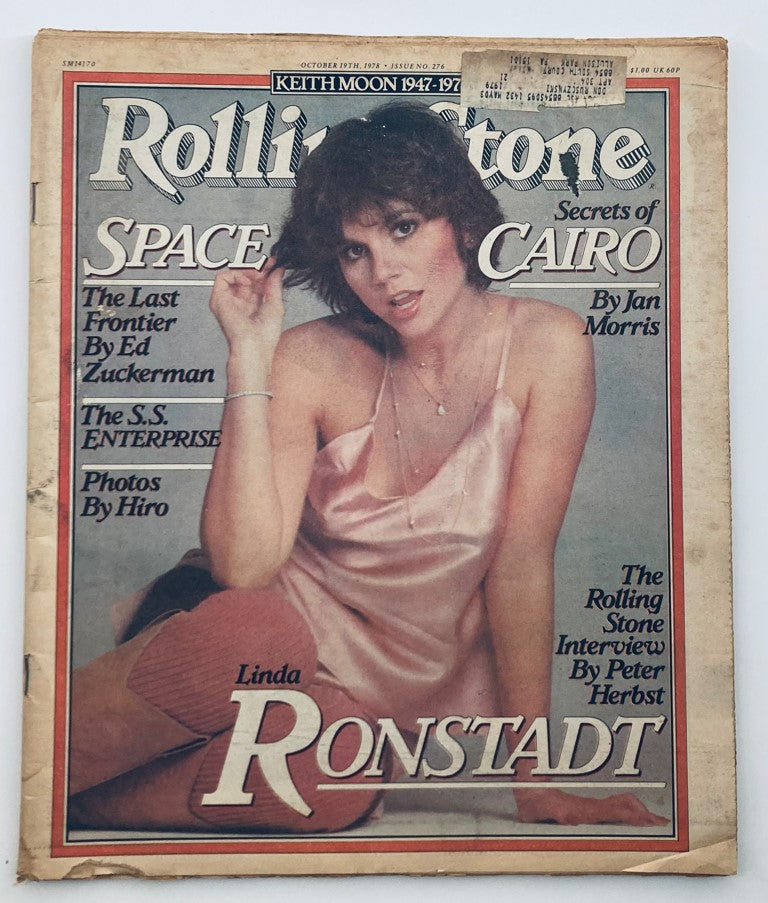 VTG Rolling Stone Magazine October 19 1978 No. 276 featuring Linda Ronstadt on the cover, showcasing her iconic style in a pink dress with an article about Cairo and music history.
