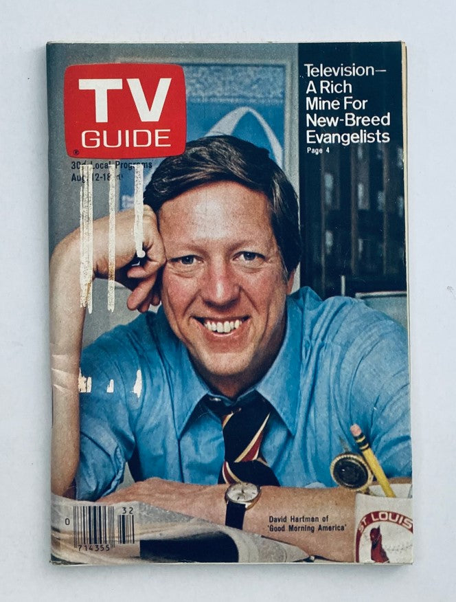 Cover of TV Guide Magazine August 12, 1978 featuring David Hartman, showcasing a nostalgic piece of television history.