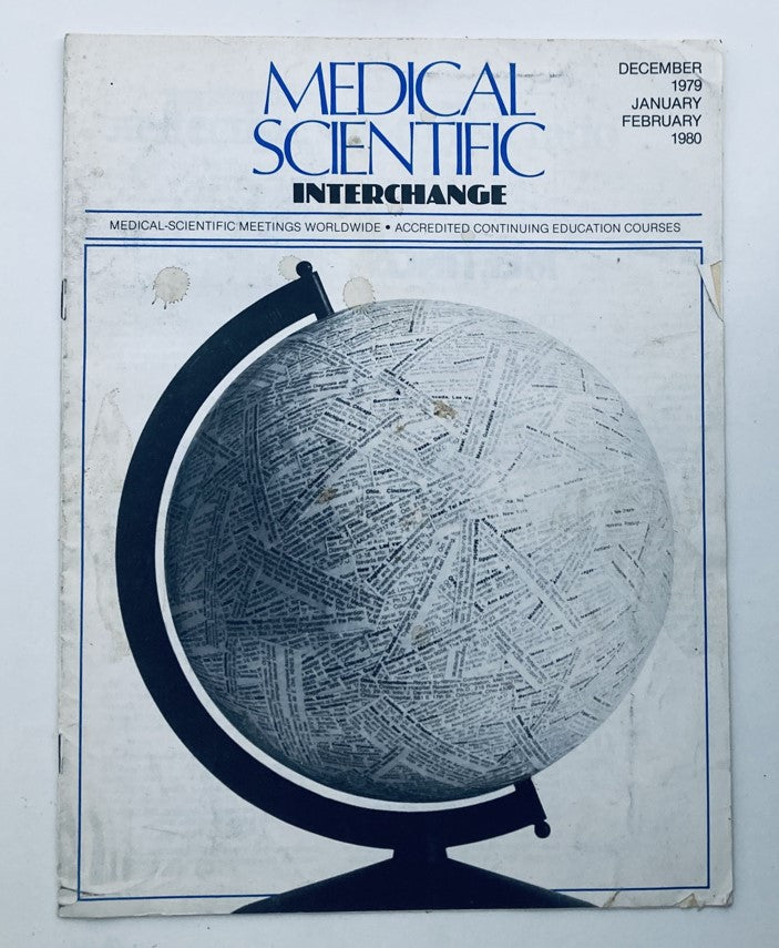 Cover of the VTG Medical Scientific Interchange Magazine, December 1979, featuring a globe design and details about scientific meetings.