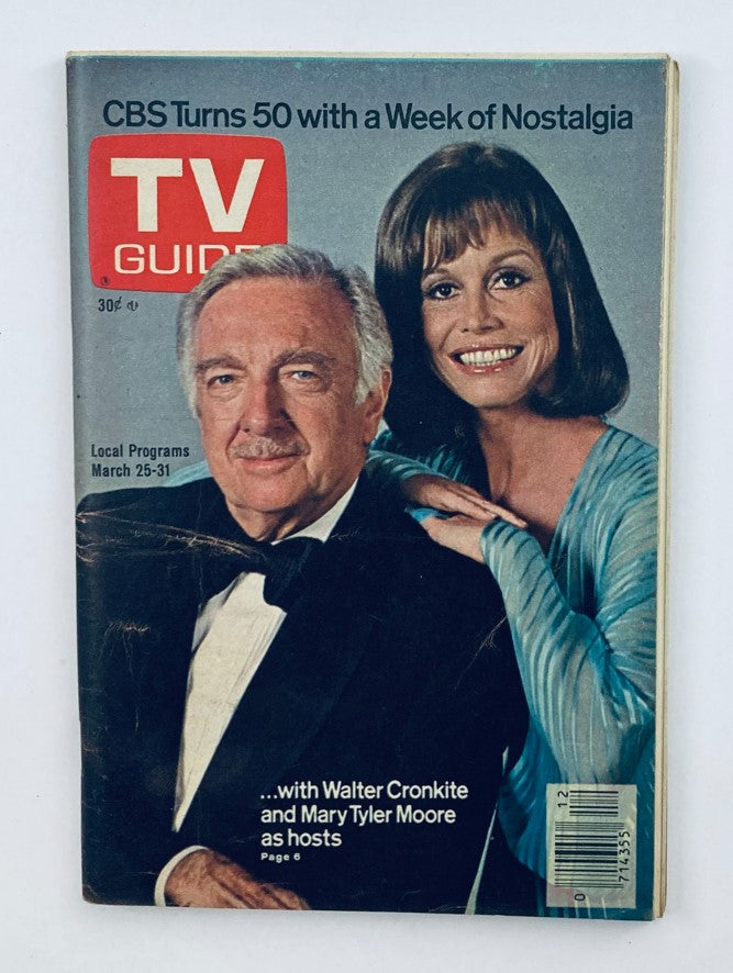 TV Guide Magazine March 25 1978 #1304 featuring Walter Cronkite and Mary Tyler Moore, celebrating CBS's 50th anniversary with a nostalgic theme.
