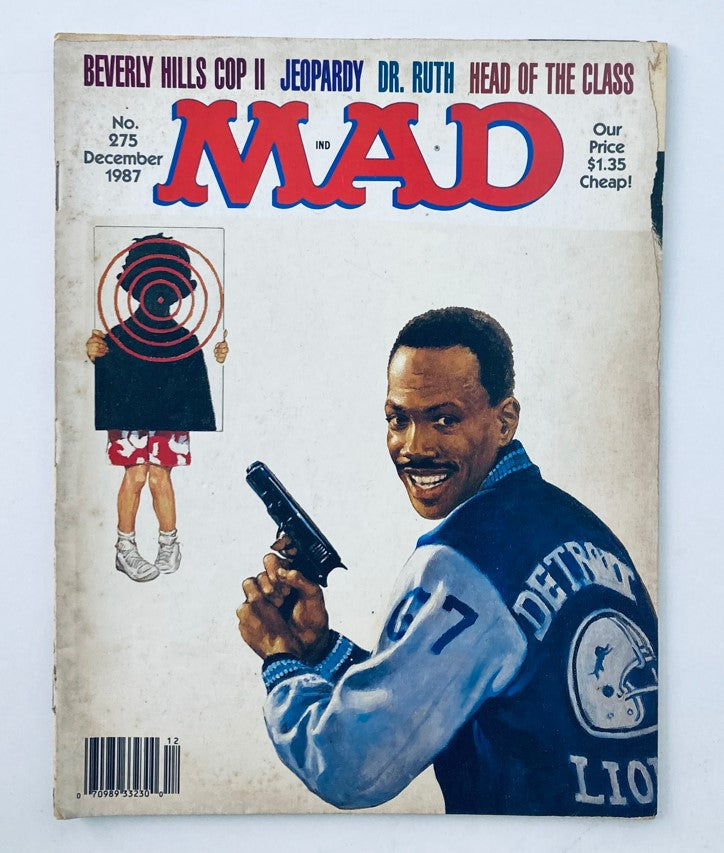 Cover of VTG Mad Magazine December 1987 No. 275 featuring Eddie Murphy, showcasing humorous pop culture satire from the late 80s.
