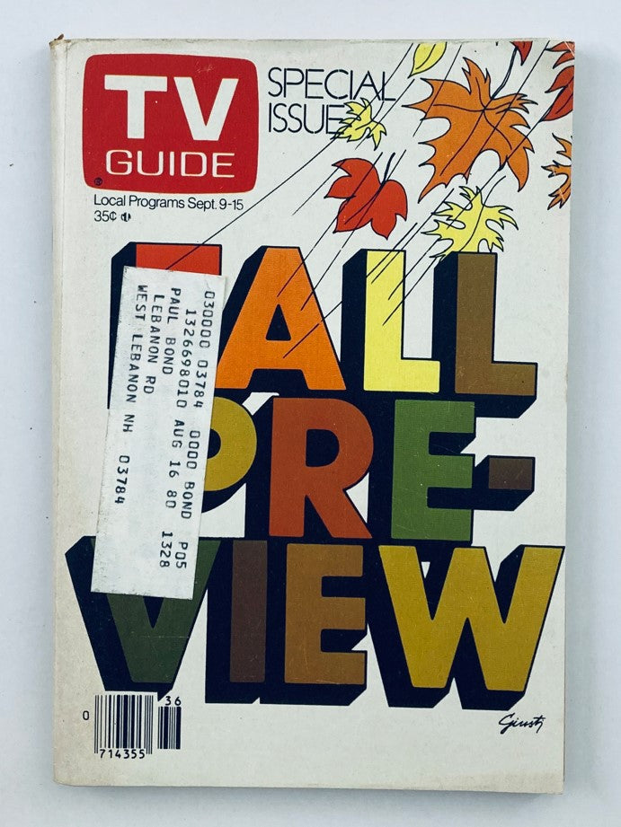 Cover of TV Guide Magazine September 9 1978 #1328 featuring Fall Preview and local programs for New Hampshire edition.